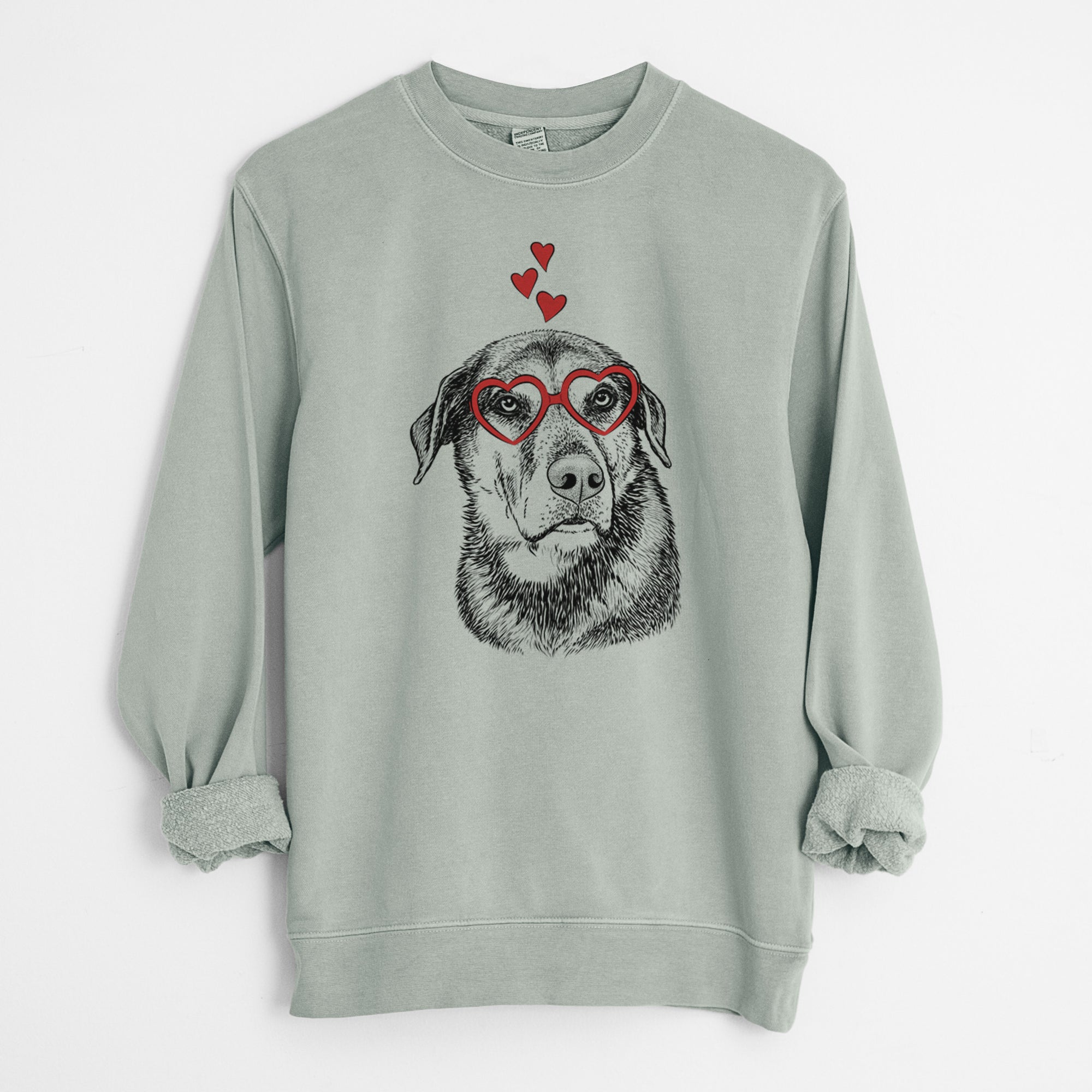 Valentine Lobo the Shepherd Mix - Unisex Pigment Dyed Crew Sweatshirt