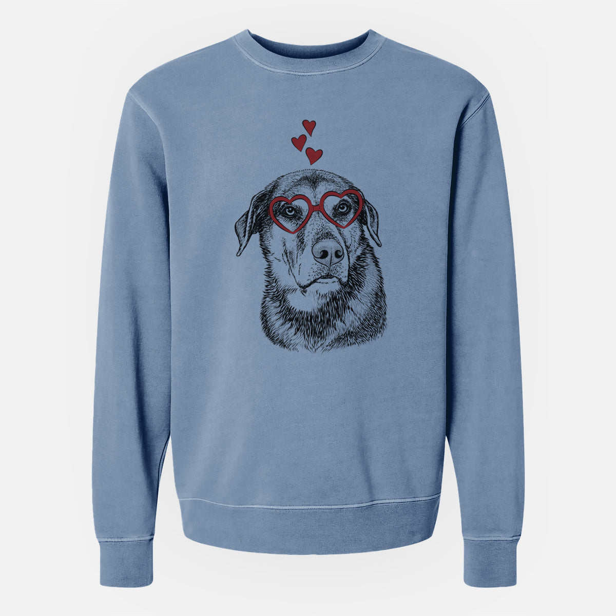 Valentine Lobo the Shepherd Mix - Unisex Pigment Dyed Crew Sweatshirt