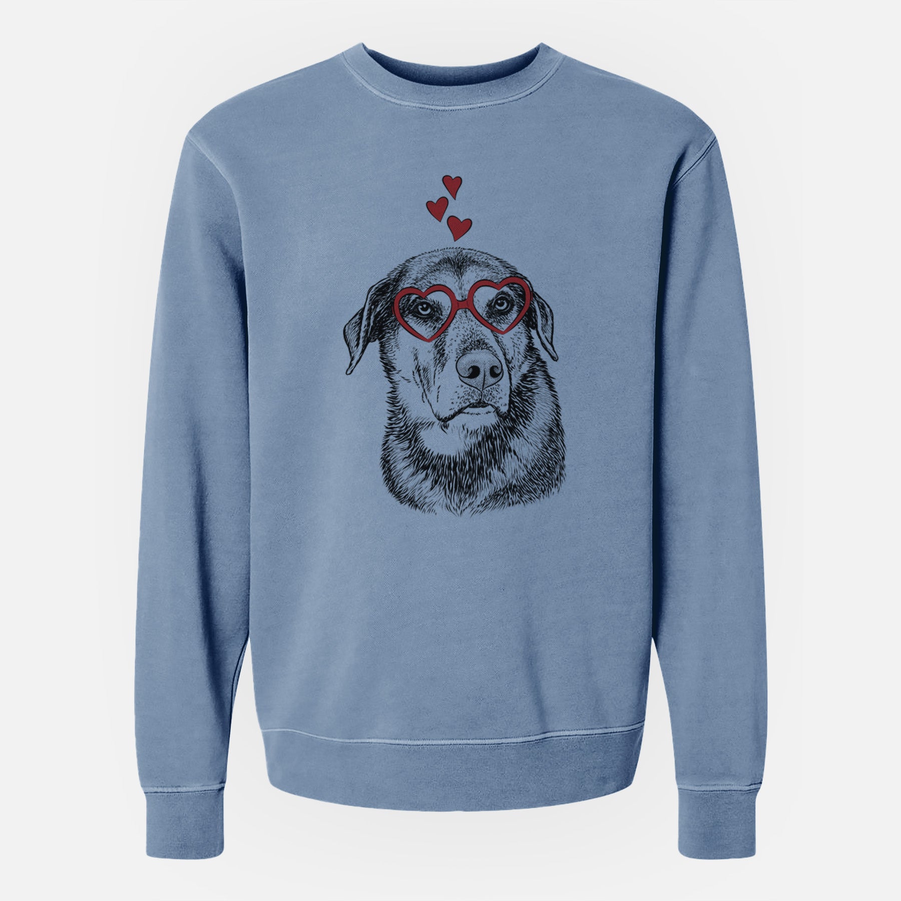 Valentine Lobo the Shepherd Mix - Unisex Pigment Dyed Crew Sweatshirt