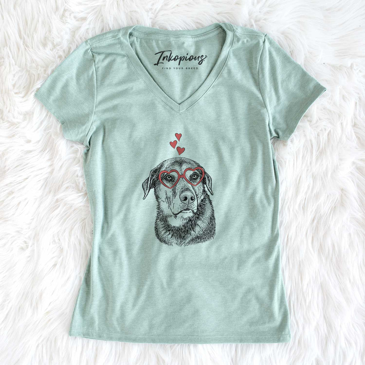 Valentine Lobo the Shepherd Mix - Women's V-neck Shirt