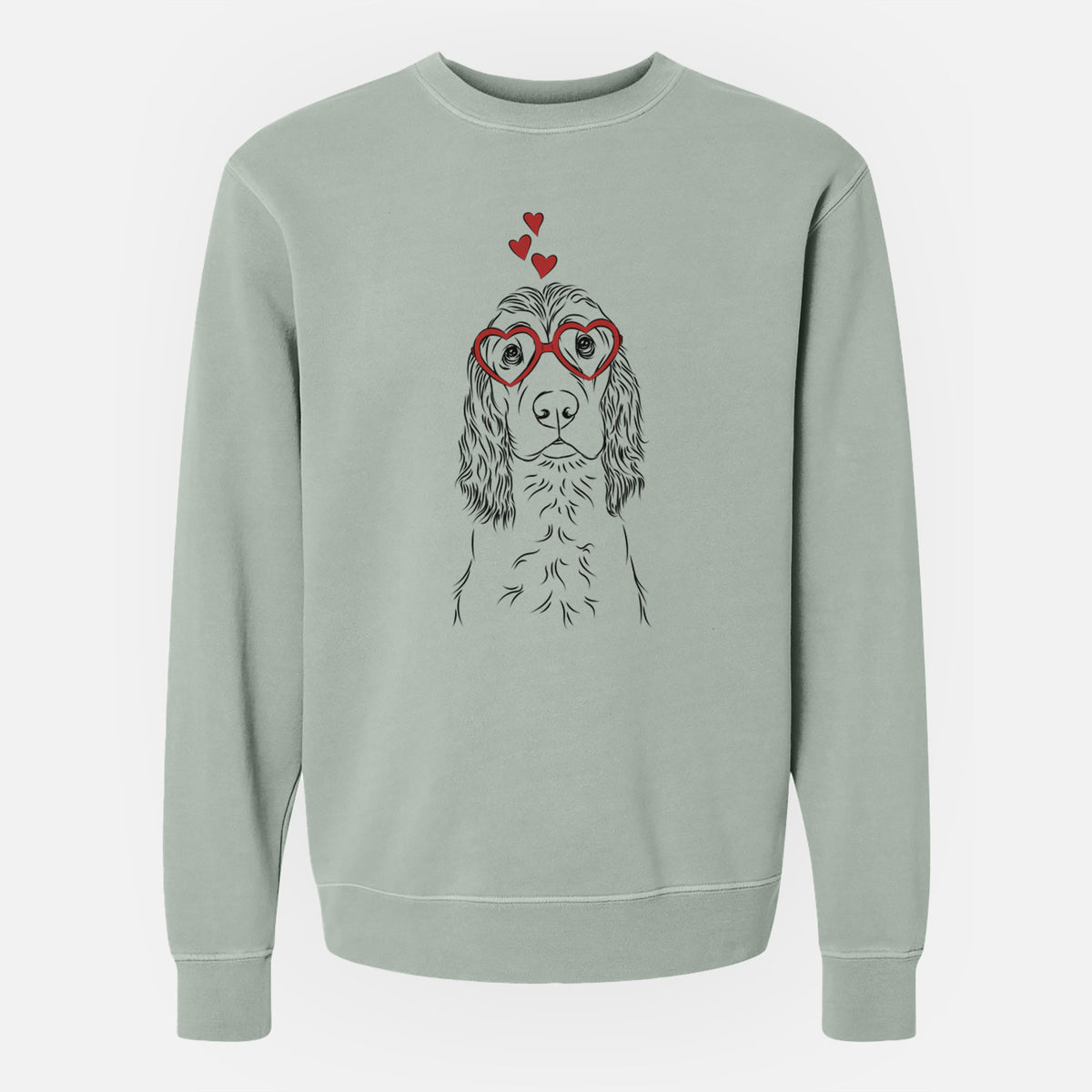 Valentine Logan the Cocker Spaniel - Unisex Pigment Dyed Crew Sweatshirt