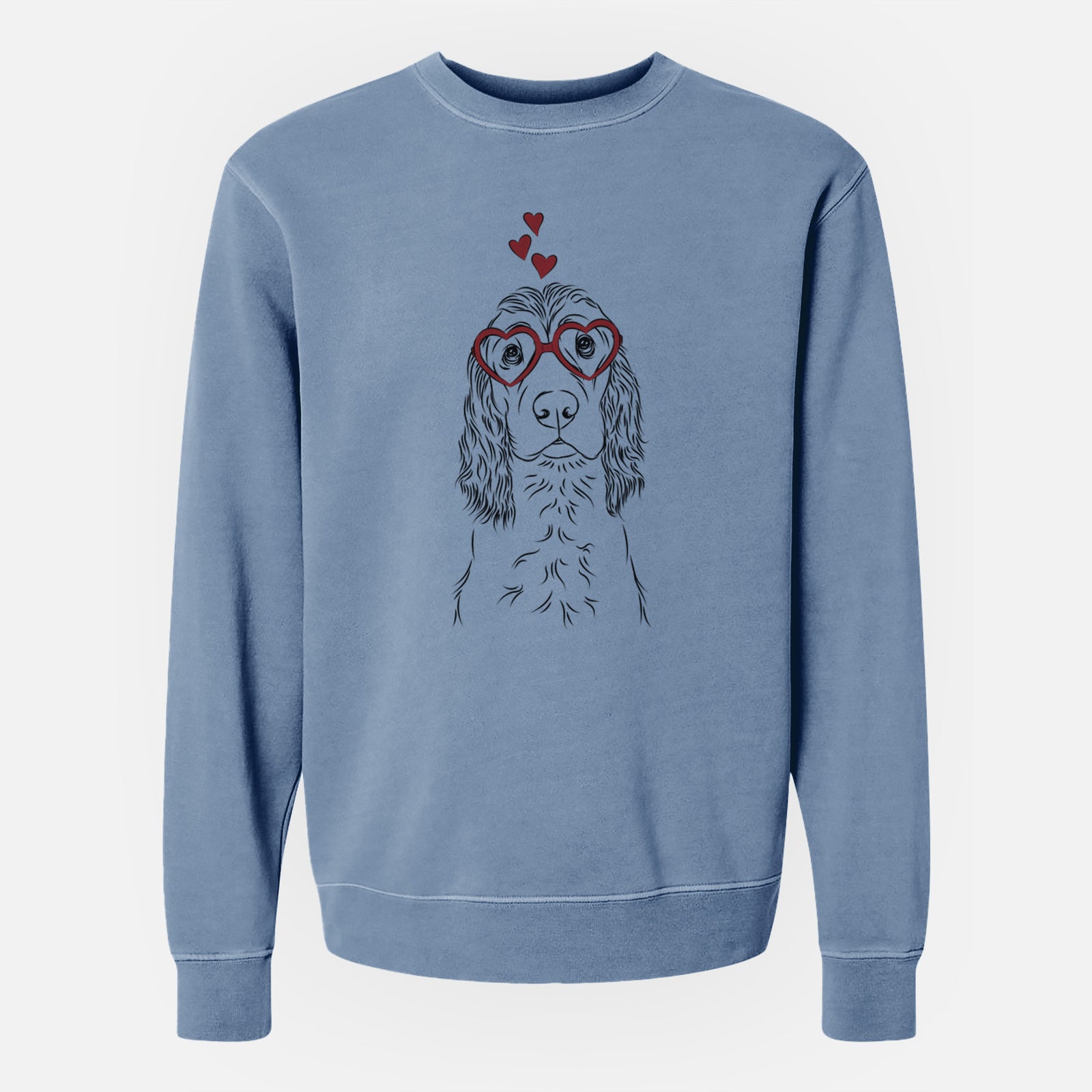 Valentine Logan the Cocker Spaniel - Unisex Pigment Dyed Crew Sweatshirt