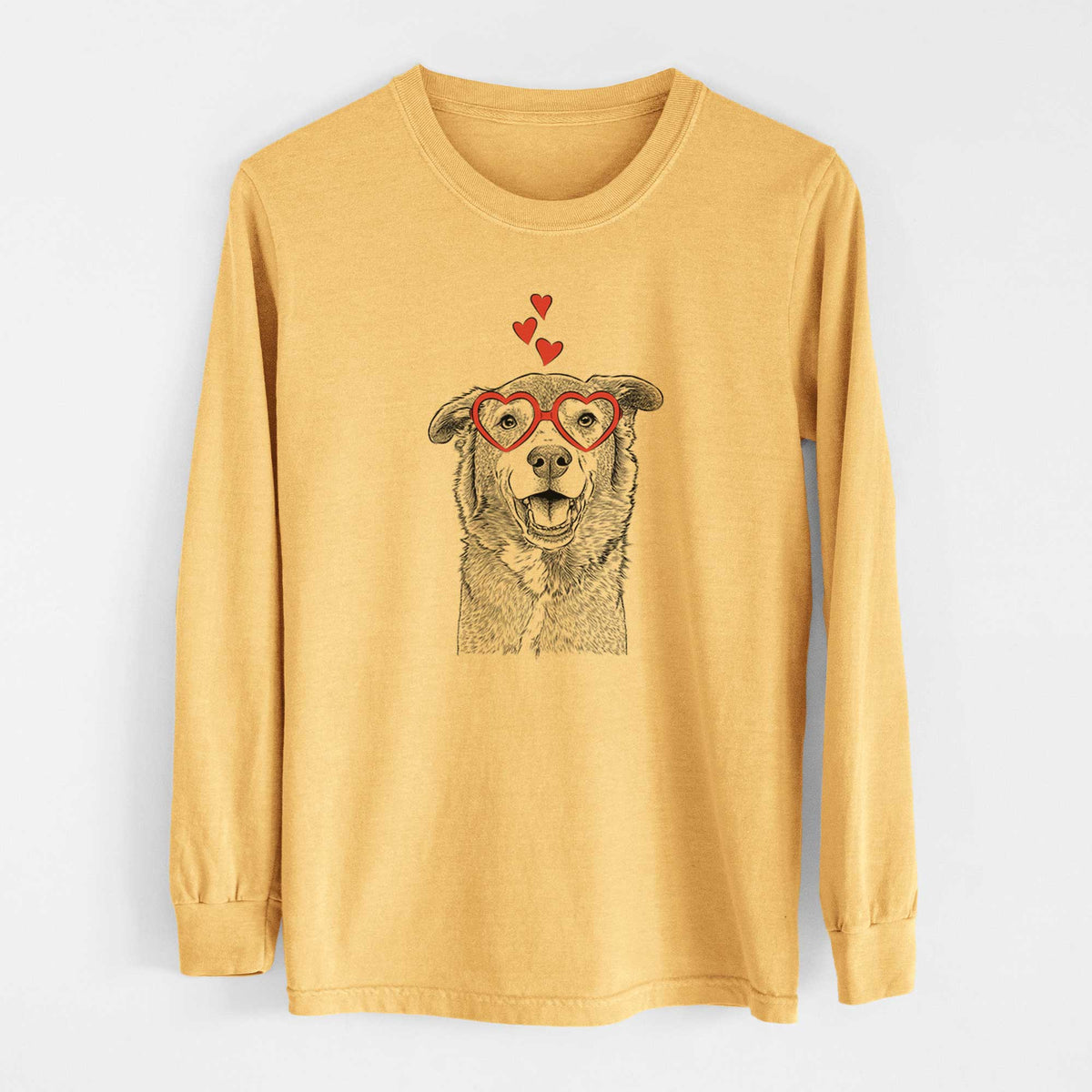 Valentine Logan the Rescue Mutt - Heavyweight 100% Cotton Long Sleeve
