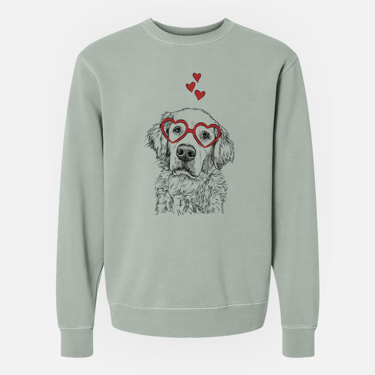 Valentine Loganator the Golden Retriever - Unisex Pigment Dyed Crew Sweatshirt