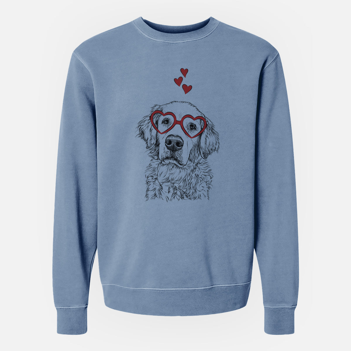 Valentine Loganator the Golden Retriever - Unisex Pigment Dyed Crew Sweatshirt