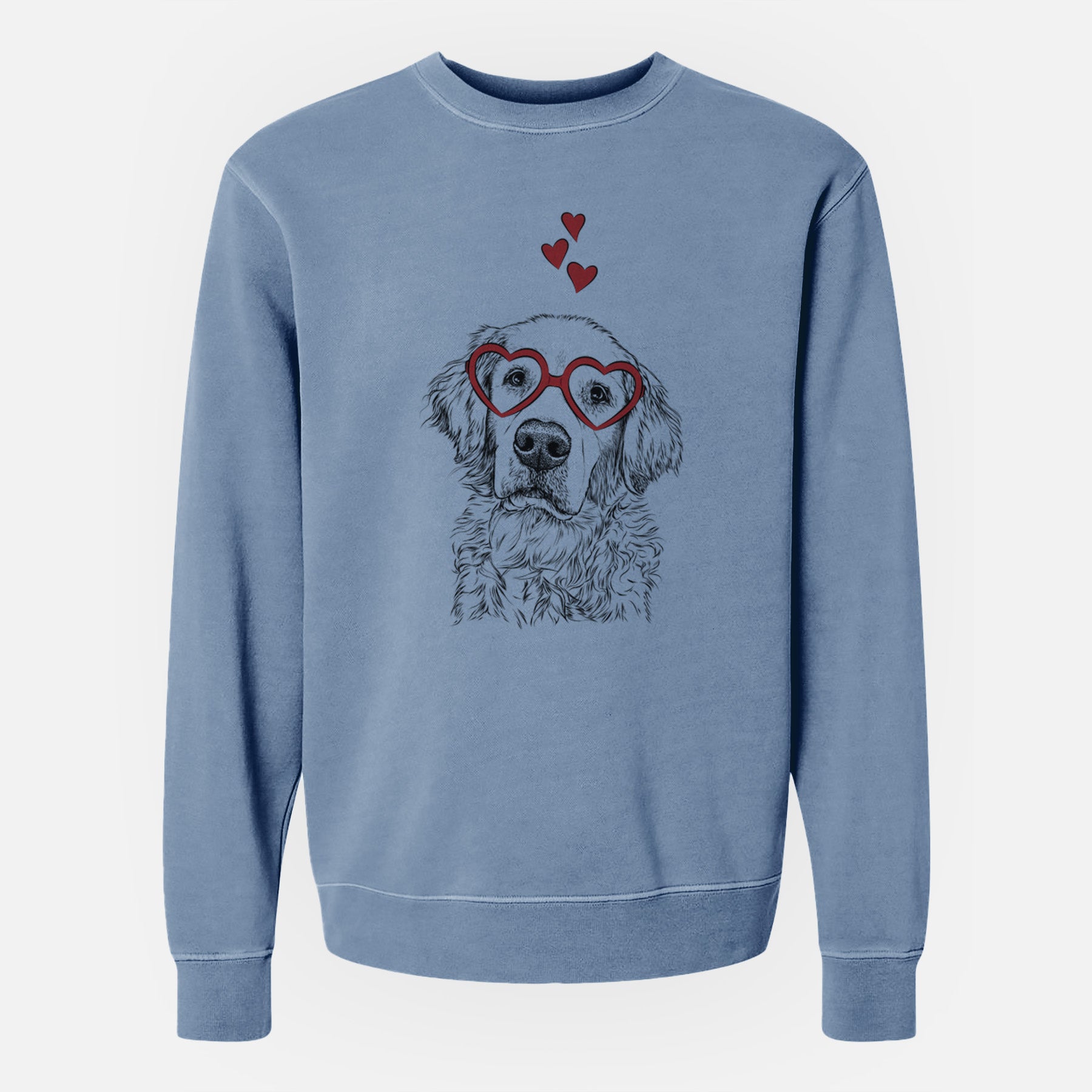 Valentine Loganator the Golden Retriever - Unisex Pigment Dyed Crew Sweatshirt