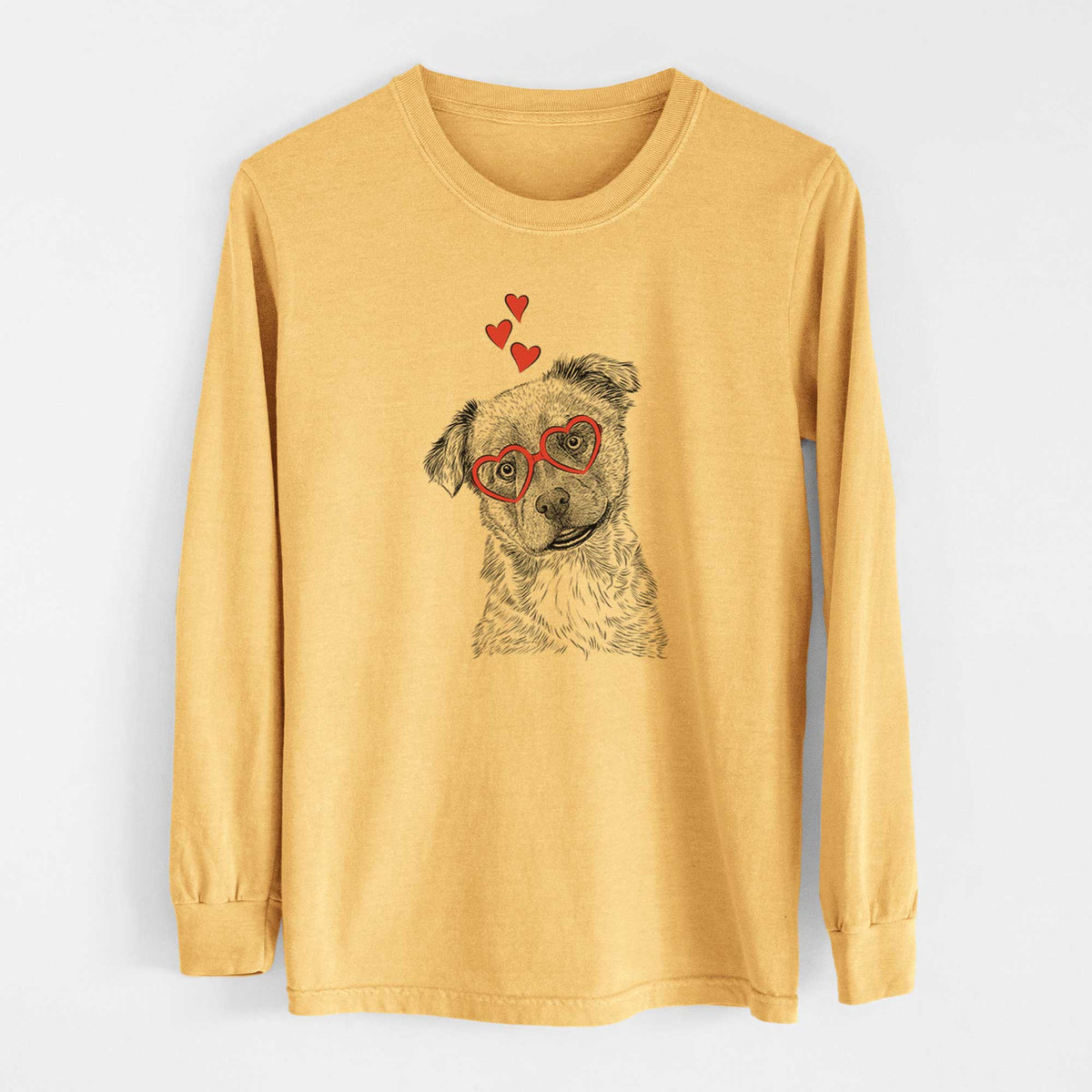 Valentine Loki Bear the Australian Cattle Dog Mix - Heavyweight 100% Cotton Long Sleeve