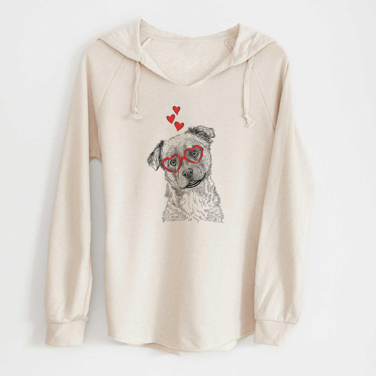 Valentine Loki Bear the Australian Cattle Dog Mix - Cali Wave Hooded Sweatshirt