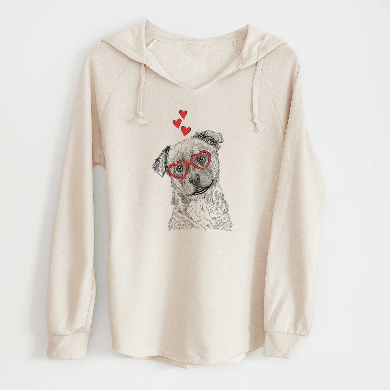 Valentine Loki Bear the Australian Cattle Dog Mix - Cali Wave Hooded Sweatshirt
