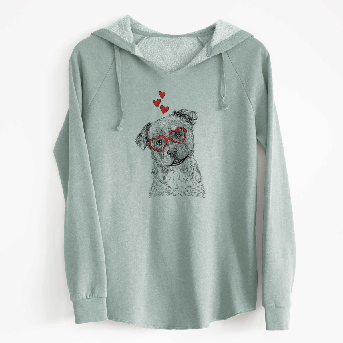 Valentine Loki Bear the Australian Cattle Dog Mix - Cali Wave Hooded Sweatshirt