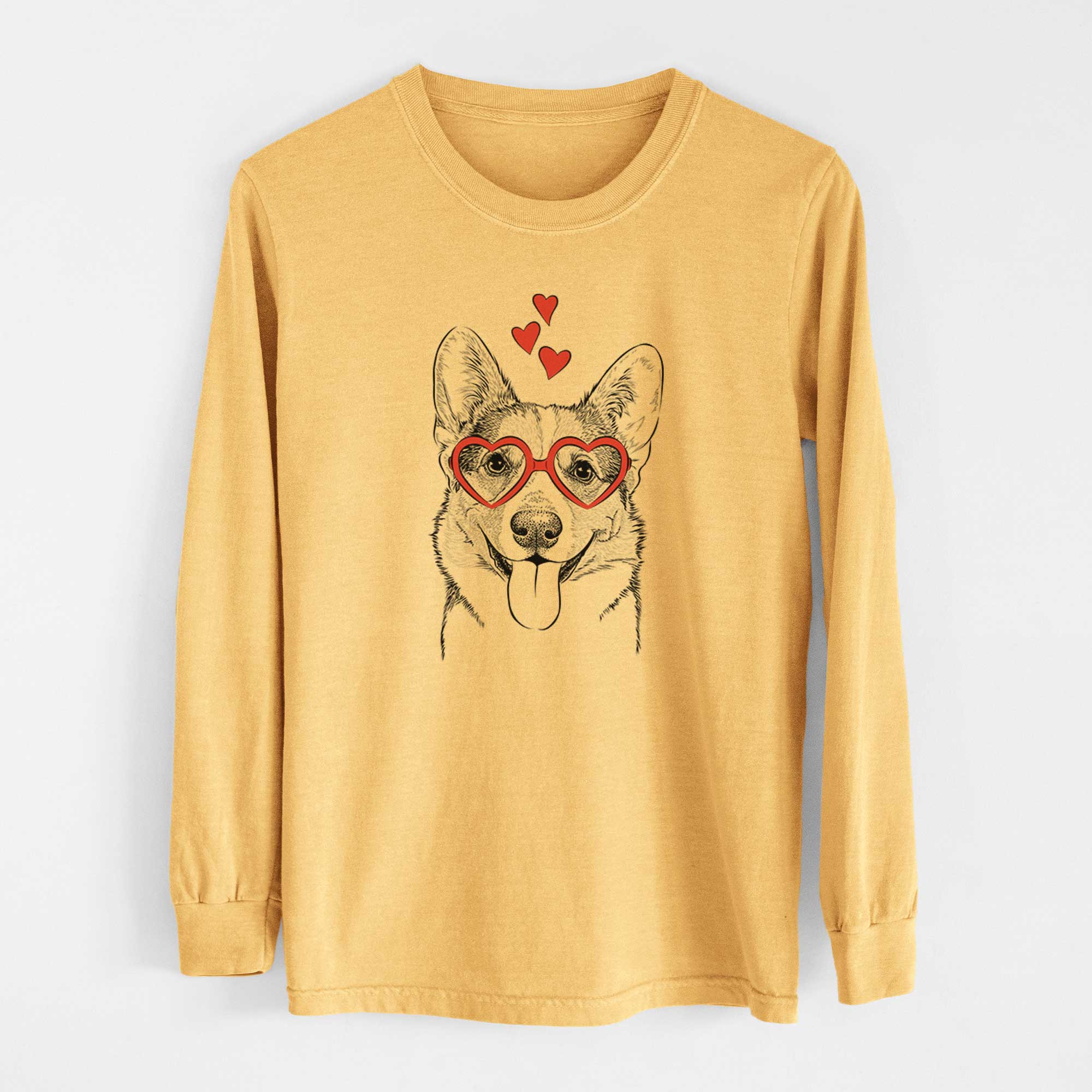 Valentine Loki the Corgi - Heavyweight 100% Cotton Long Sleeve