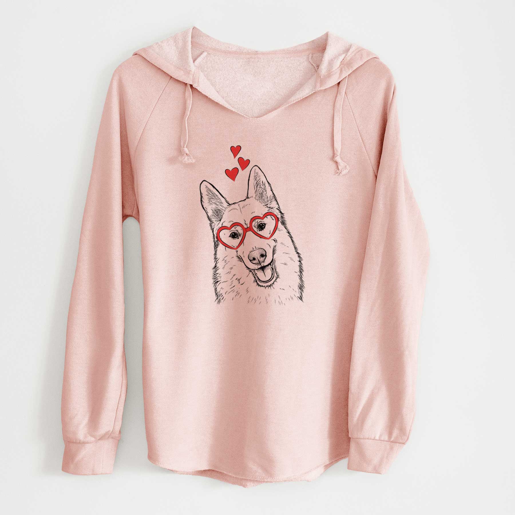 Valentine Loki the Husky Shepherd Mix - Cali Wave Hooded Sweatshirt