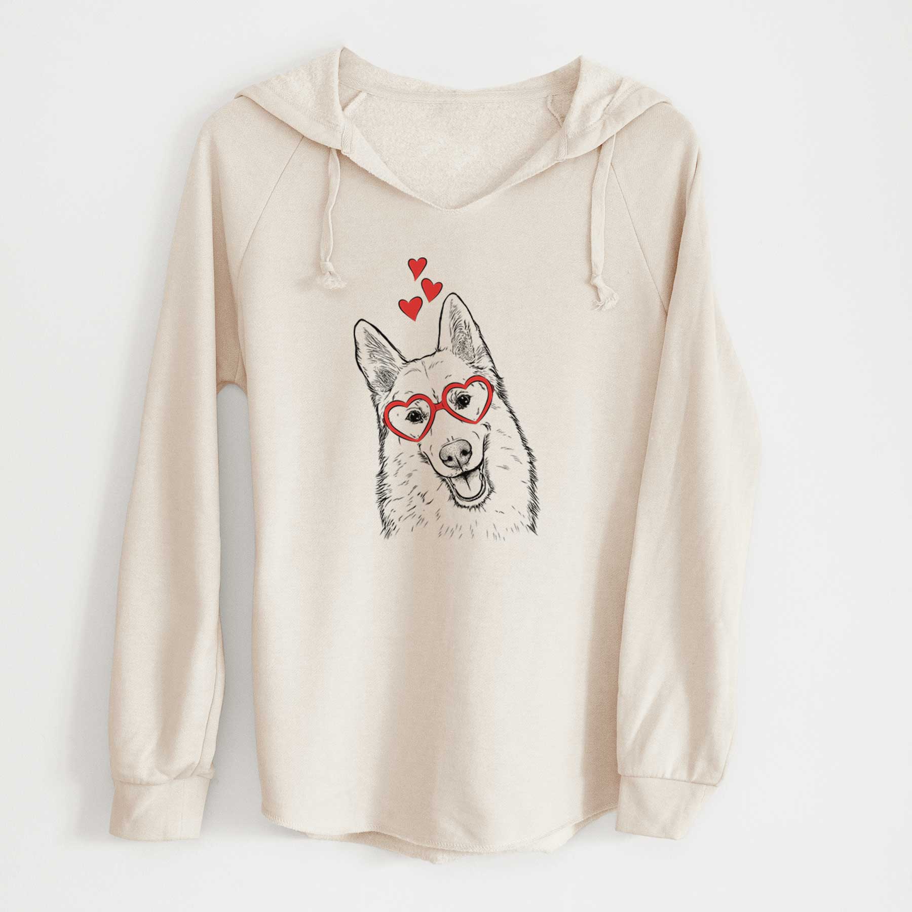 Valentine Loki the Husky Shepherd Mix - Cali Wave Hooded Sweatshirt