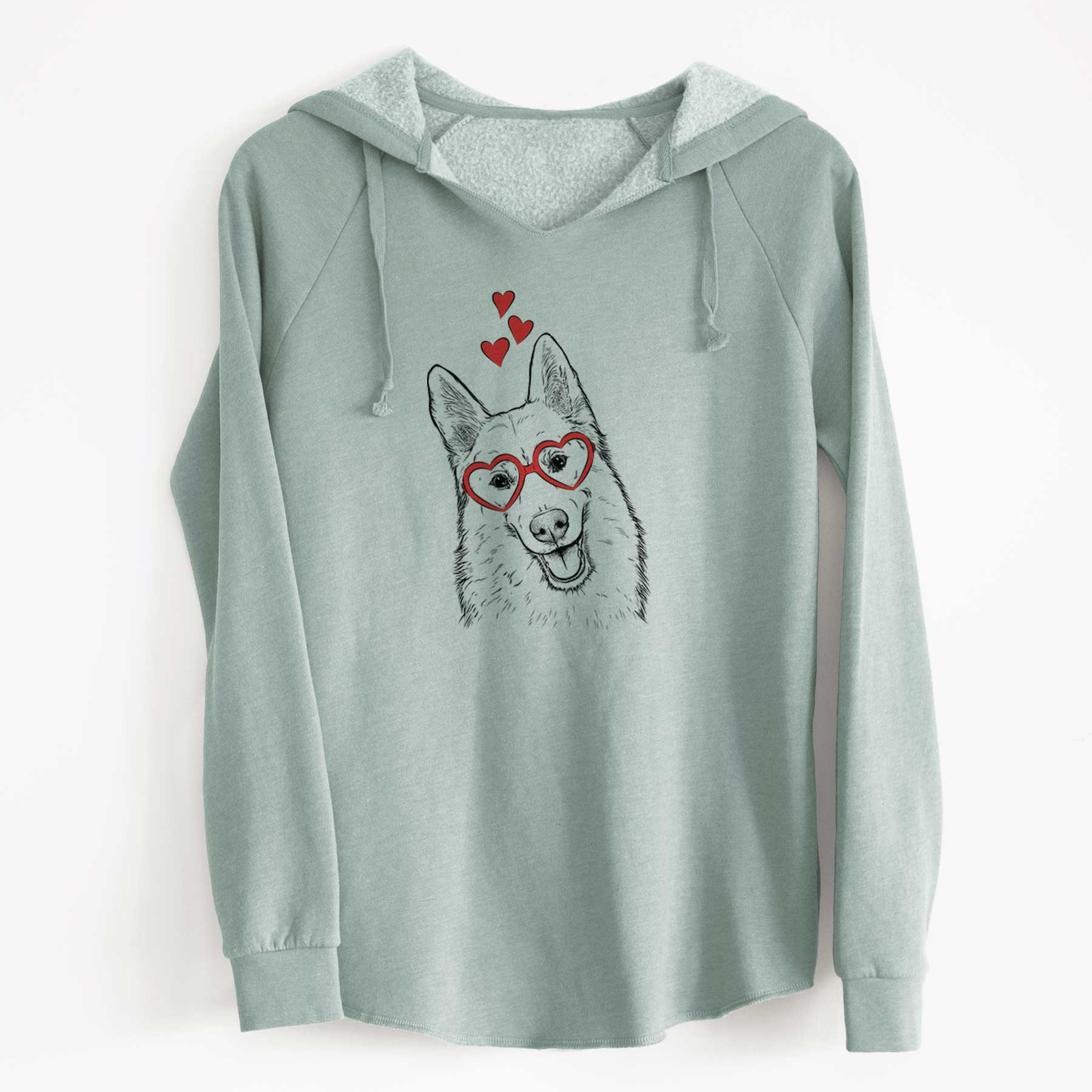 Valentine Loki the Husky Shepherd Mix - Cali Wave Hooded Sweatshirt