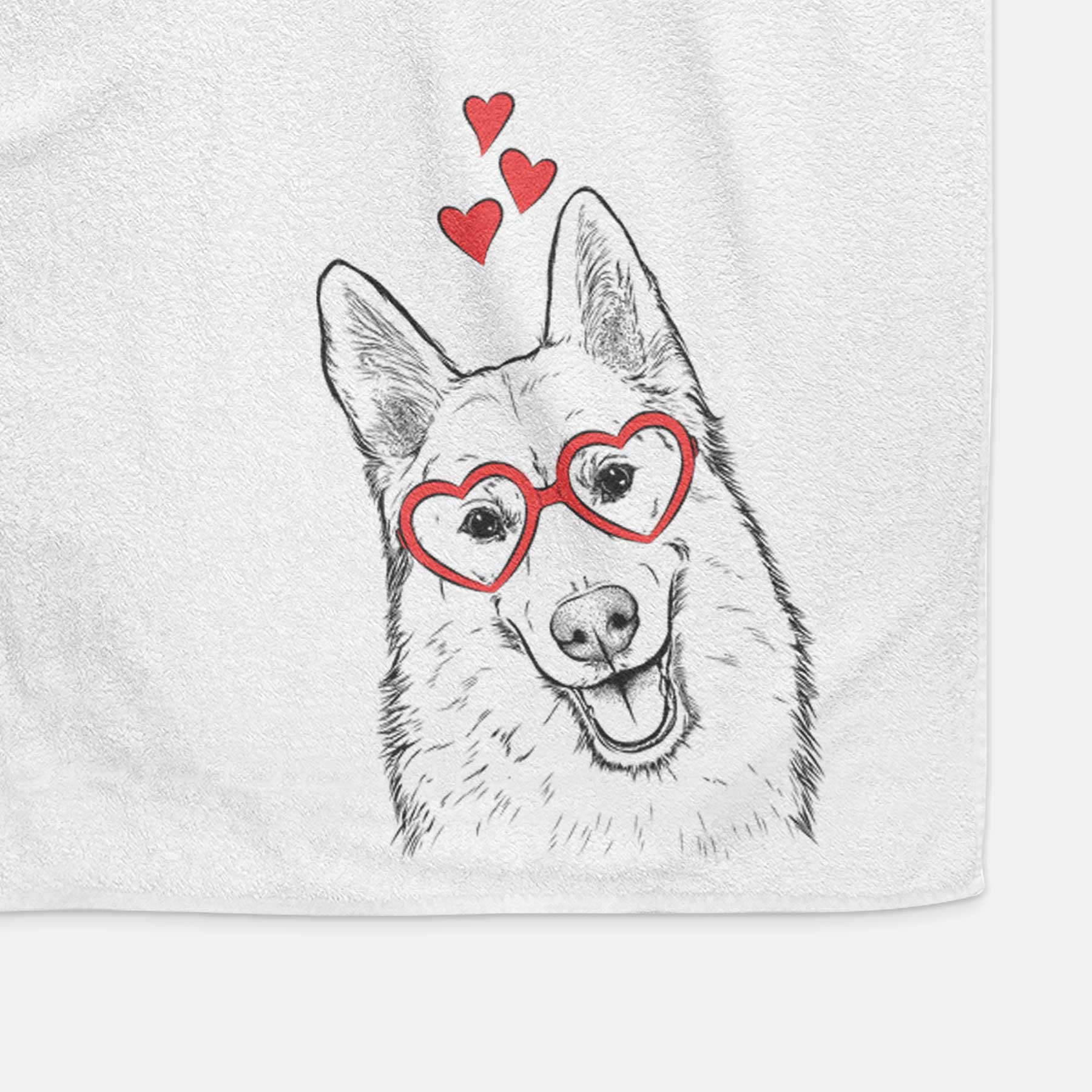 Loki the Husky Shepherd Mix Decorative Hand Towel