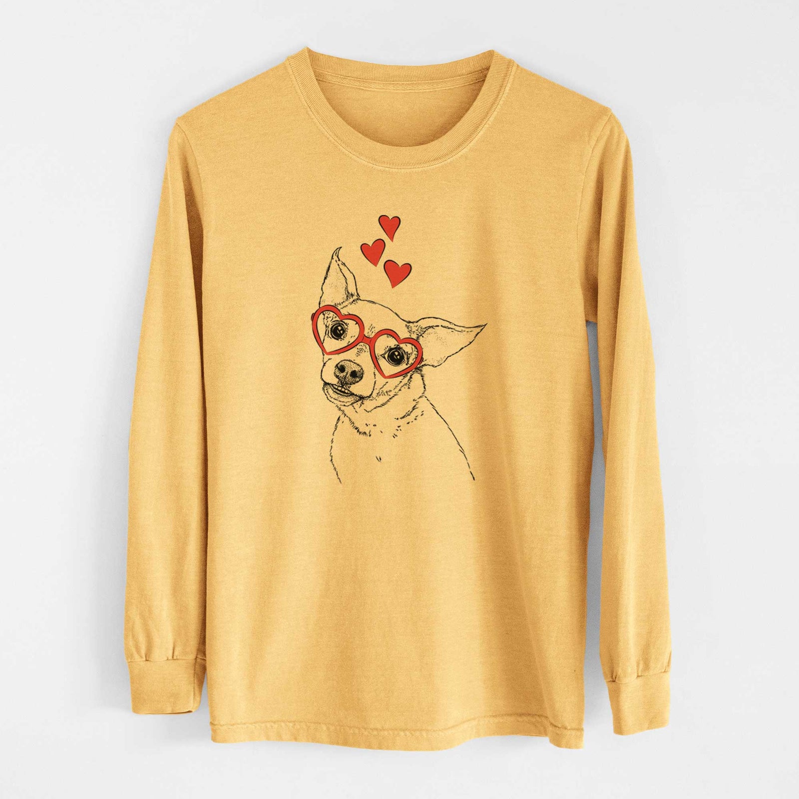 Valentine Lola the Chiweenie - Heavyweight 100% Cotton Long Sleeve