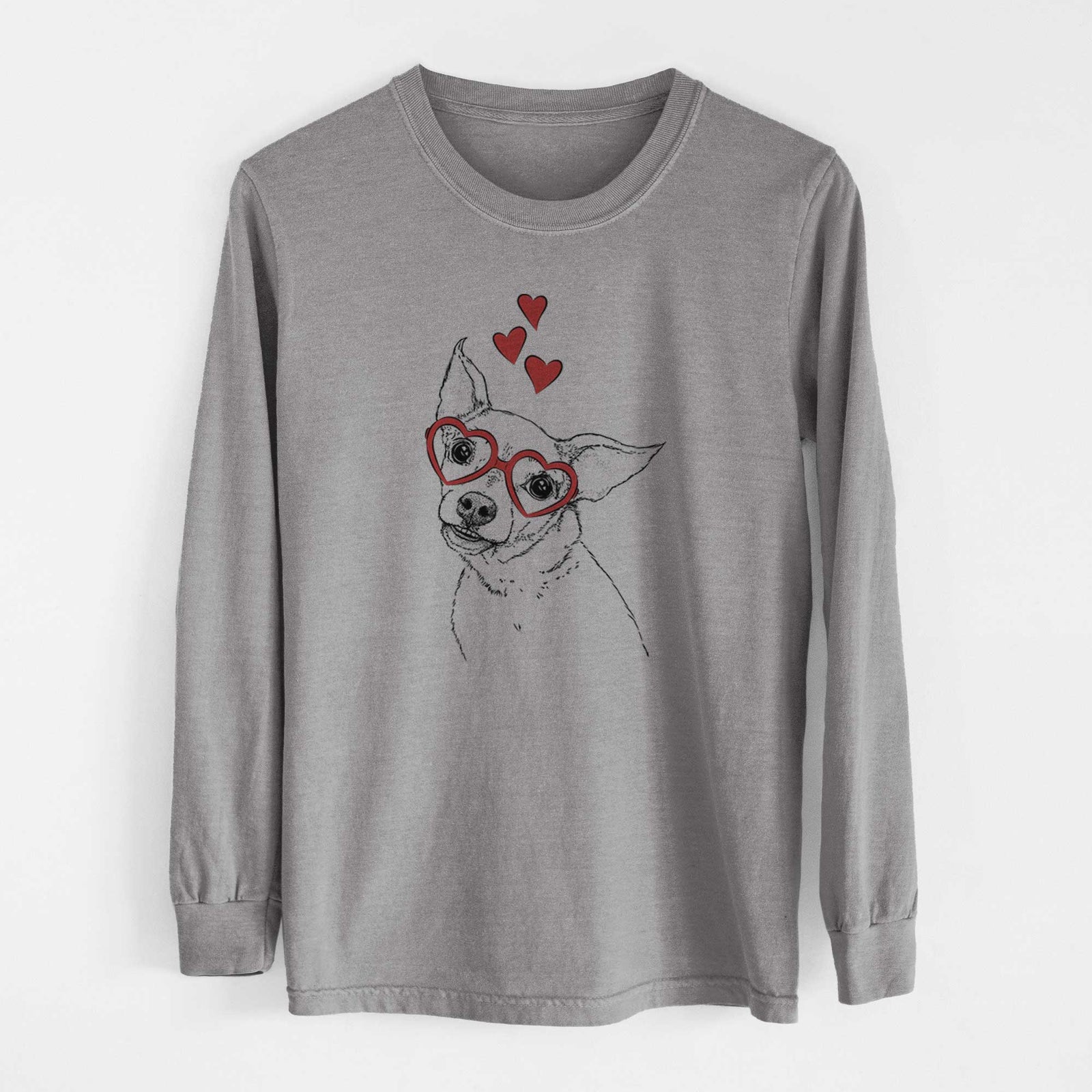 Valentine Lola the Chiweenie - Heavyweight 100% Cotton Long Sleeve