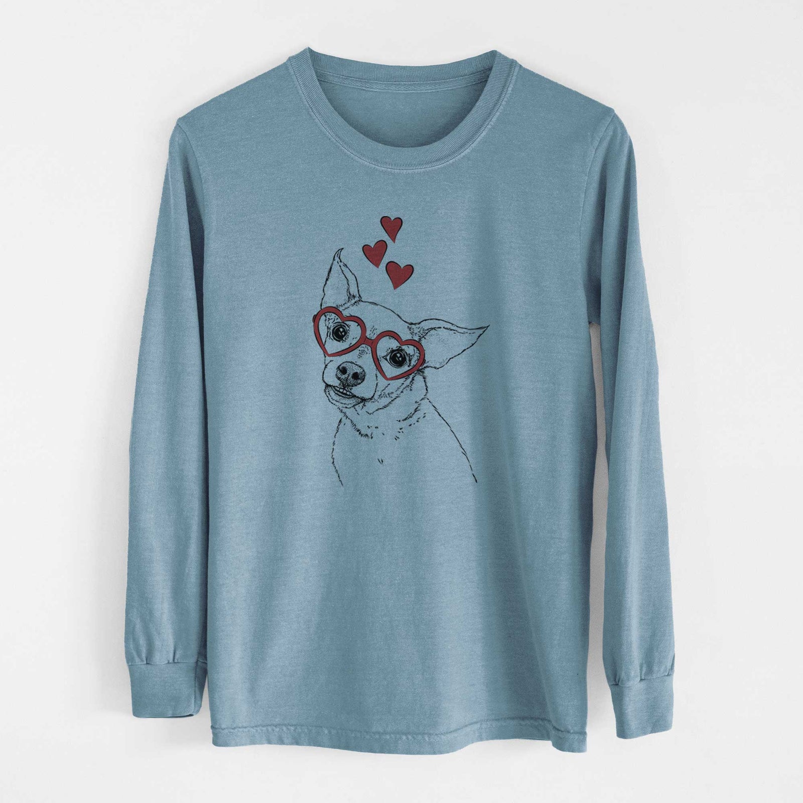 Valentine Lola the Chiweenie - Heavyweight 100% Cotton Long Sleeve