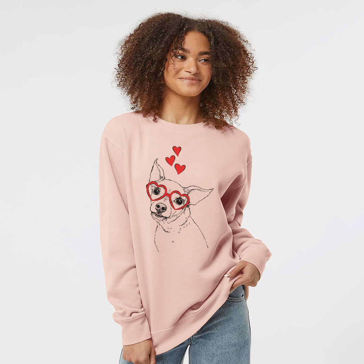 Valentine Lola the Chiweenie - Unisex Pigment Dyed Crew Sweatshirt
