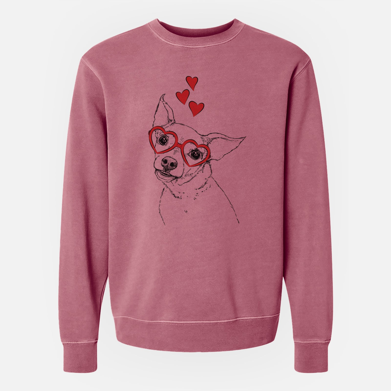 Valentine Lola the Chiweenie - Unisex Pigment Dyed Crew Sweatshirt