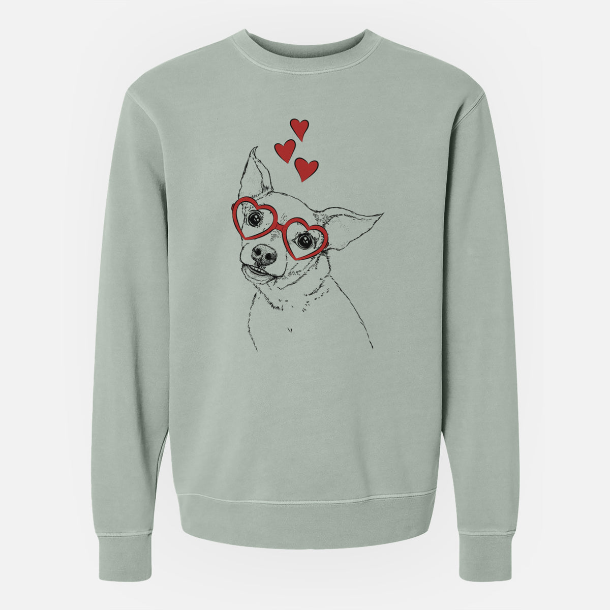 Valentine Lola the Chiweenie - Unisex Pigment Dyed Crew Sweatshirt