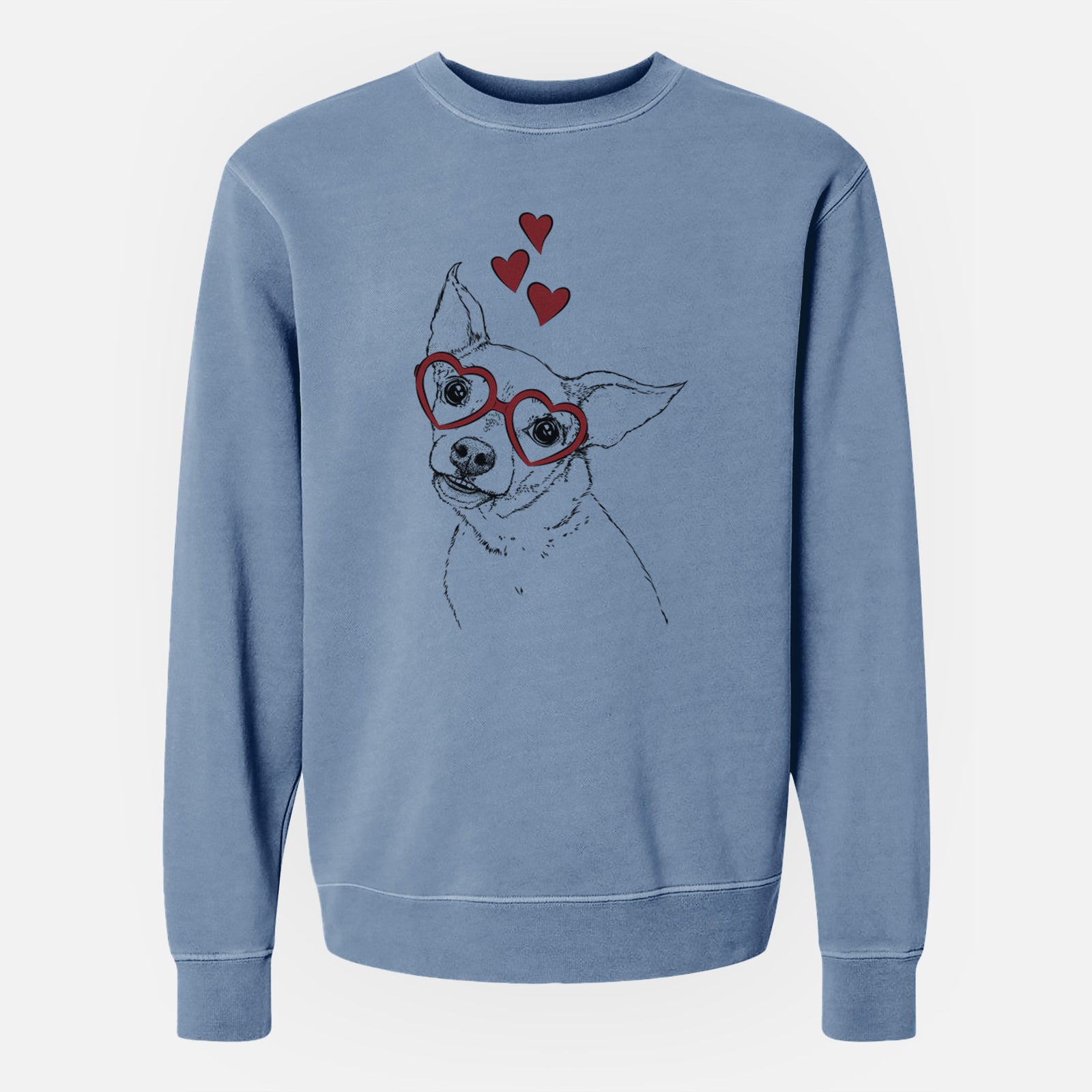 Valentine Lola the Chiweenie - Unisex Pigment Dyed Crew Sweatshirt