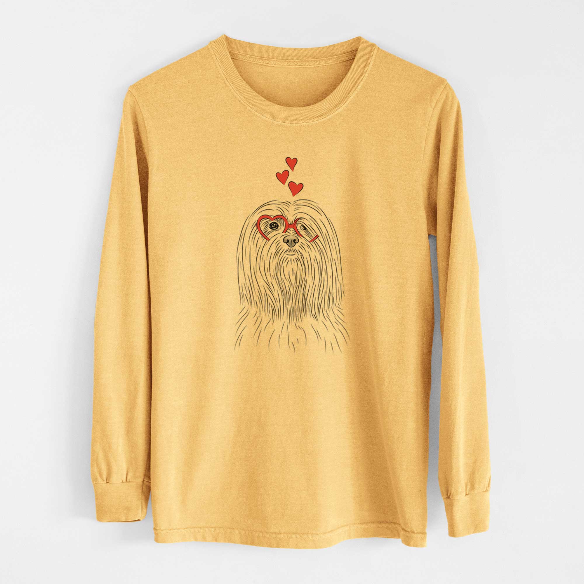 Valentine Lorenzo the Lhasa Apso - Heavyweight 100% Cotton Long Sleeve