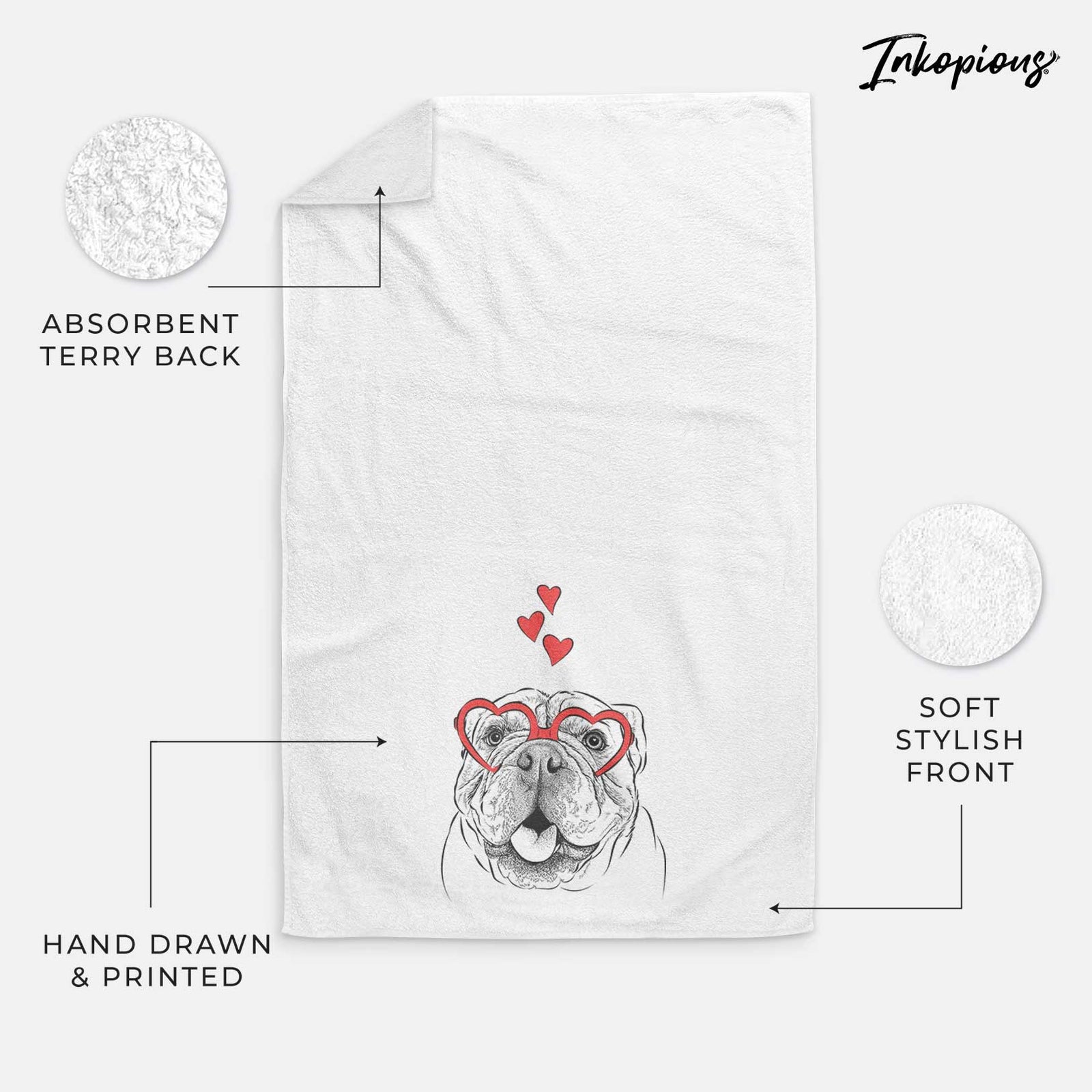 Louie the English Bulldog Decorative Hand Towel