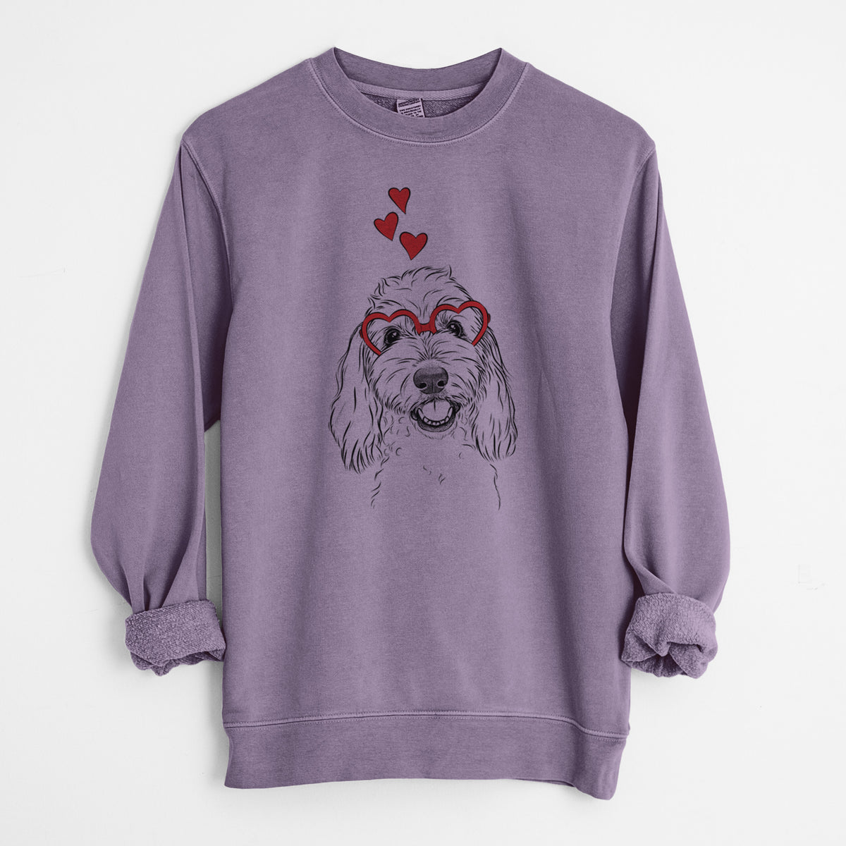Valentine Louie the Coton de Tulear - Unisex Pigment Dyed Crew Sweatshirt