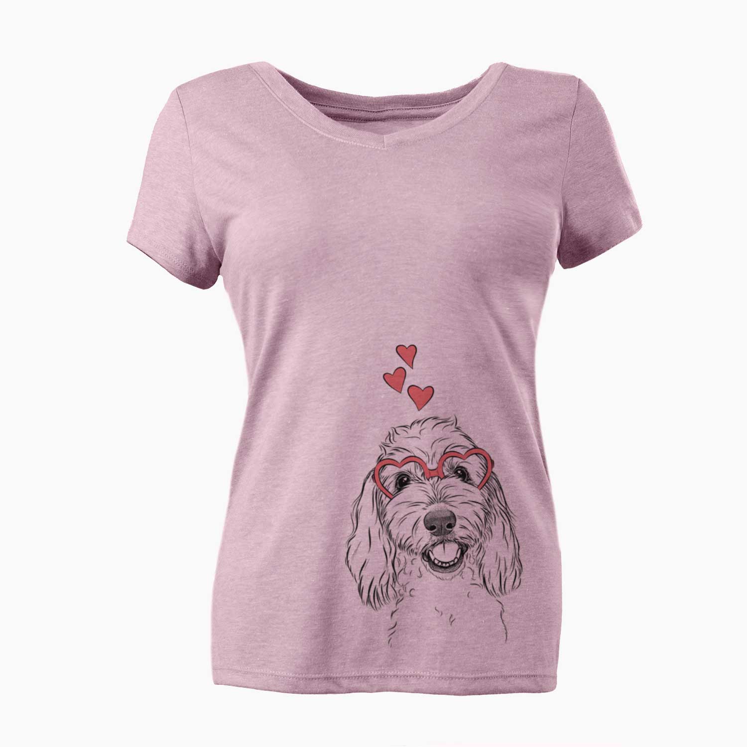 Valentine Louie the Coton de Tulear - Women's V-neck Shirt
