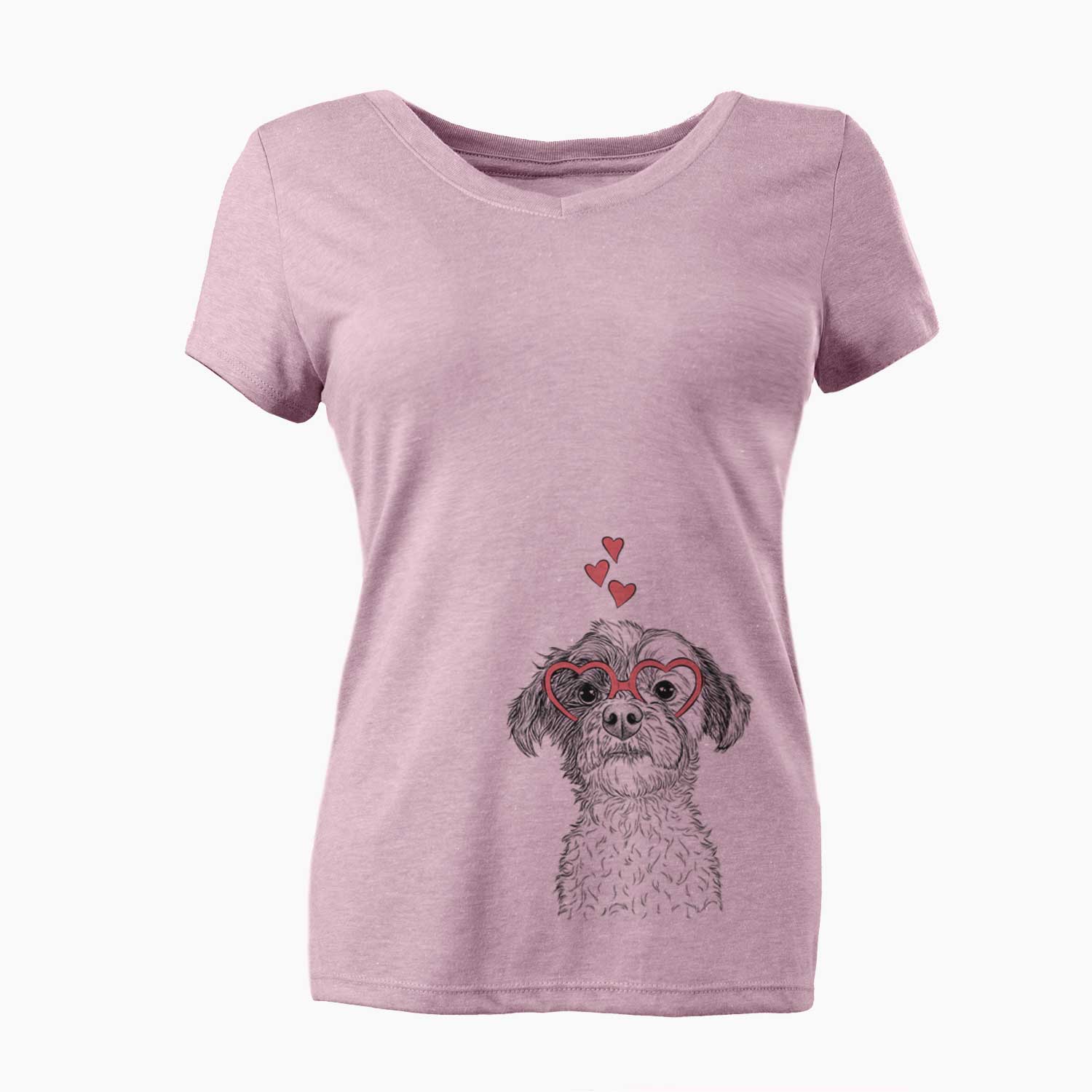 Valentine Louise the Havanese - Women's V-neck Shirt