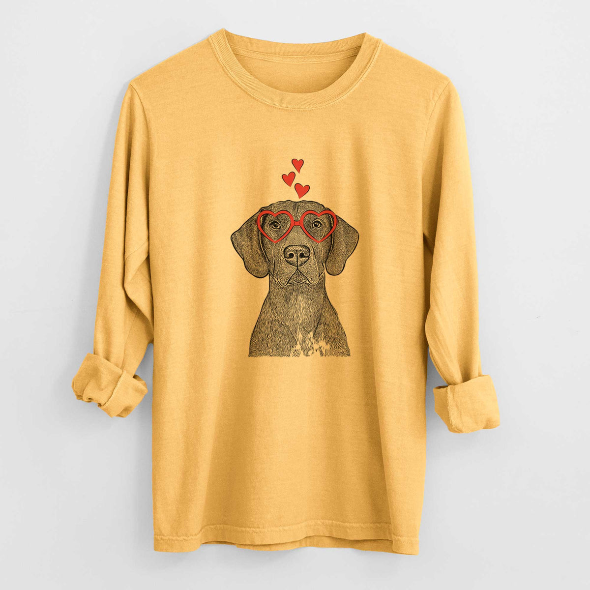 Valentine Lucifer the German Shorthaired Pointer - Heavyweight 100% Cotton Long Sleeve