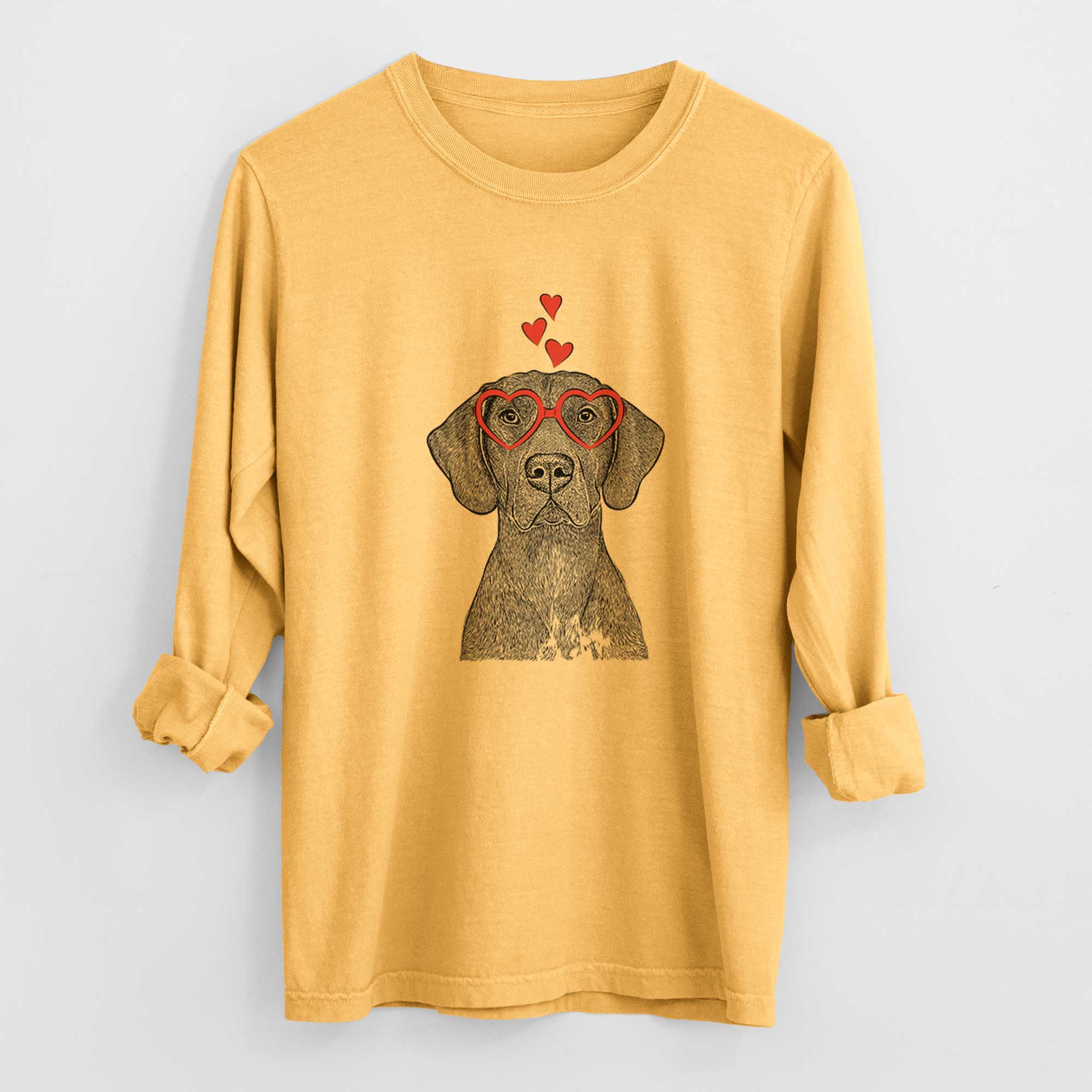 Valentine Lucifer the German Shorthaired Pointer - Heavyweight 100% Cotton Long Sleeve