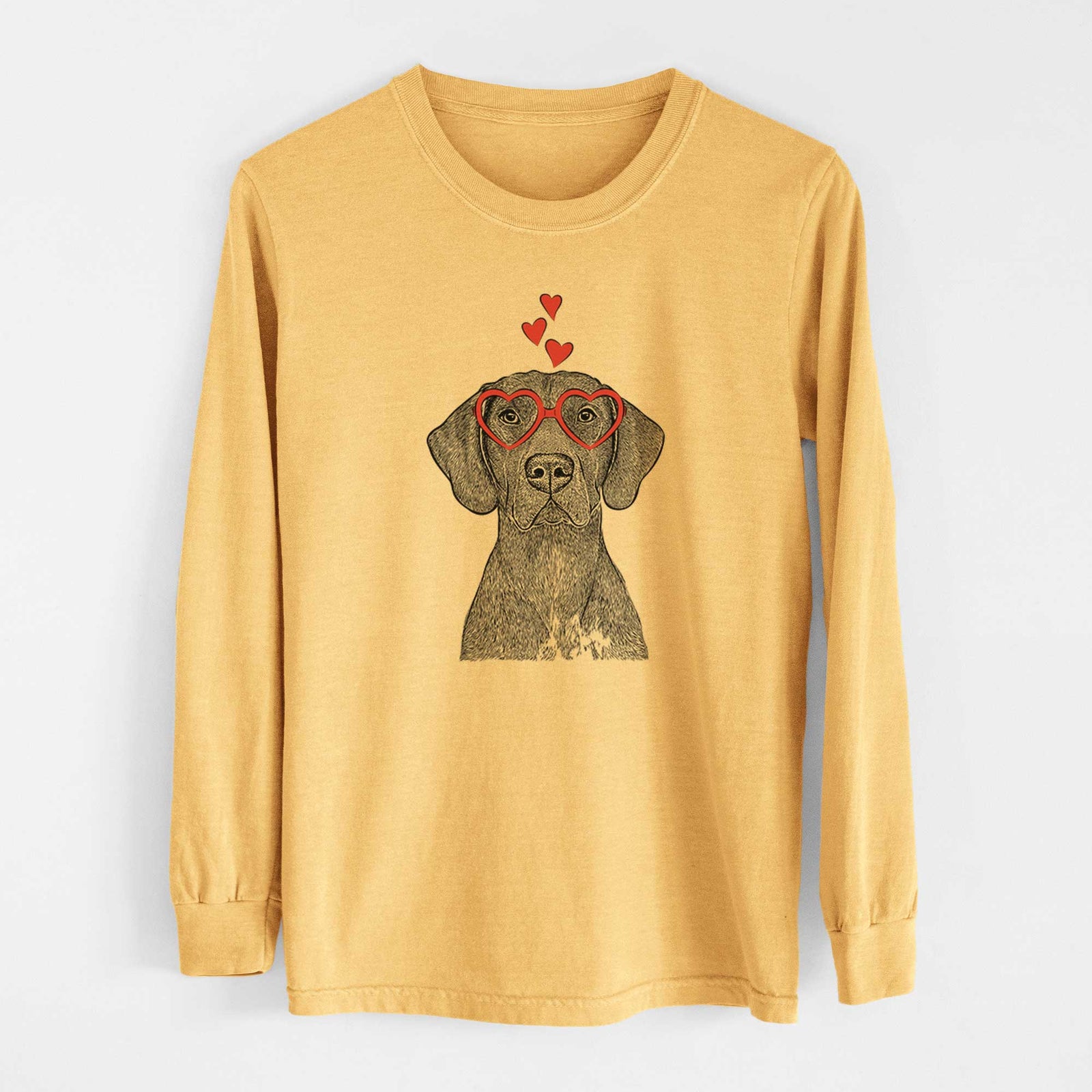 Valentine Lucifer the German Shorthaired Pointer - Heavyweight 100% Cotton Long Sleeve