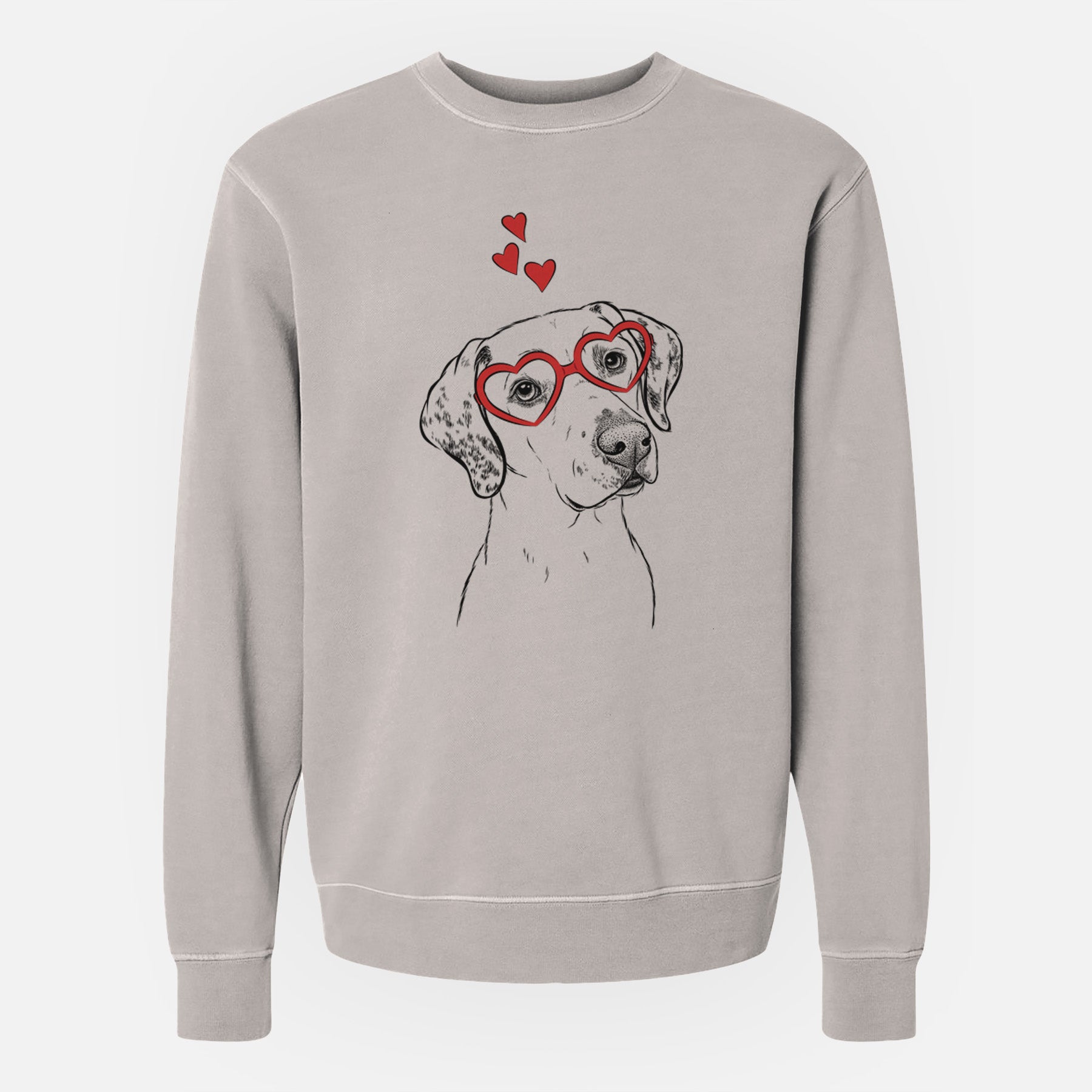 Valentine Lucky the Dalmatian - Unisex Pigment Dyed Crew Sweatshirt