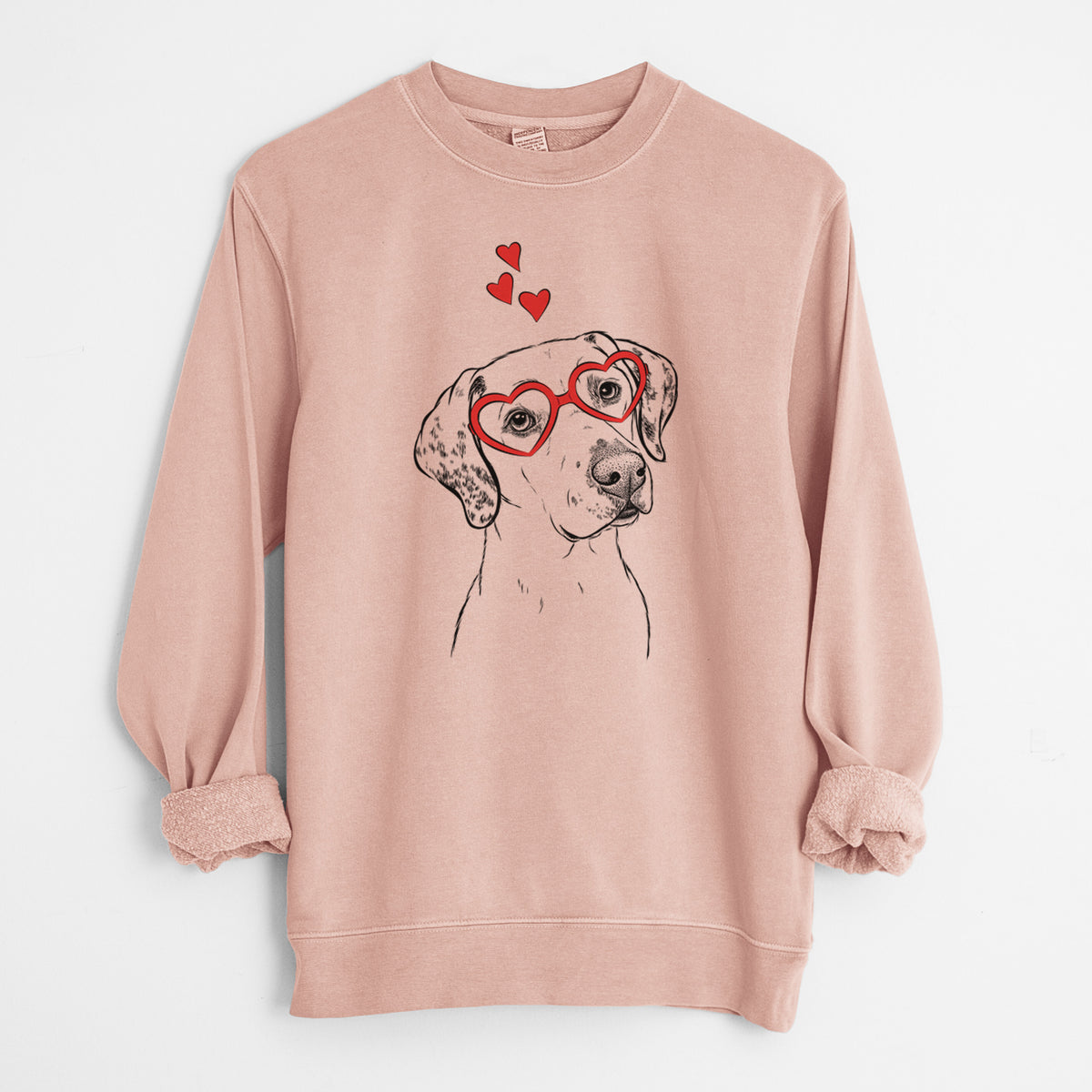 Valentine Lucky the Dalmatian - Unisex Pigment Dyed Crew Sweatshirt