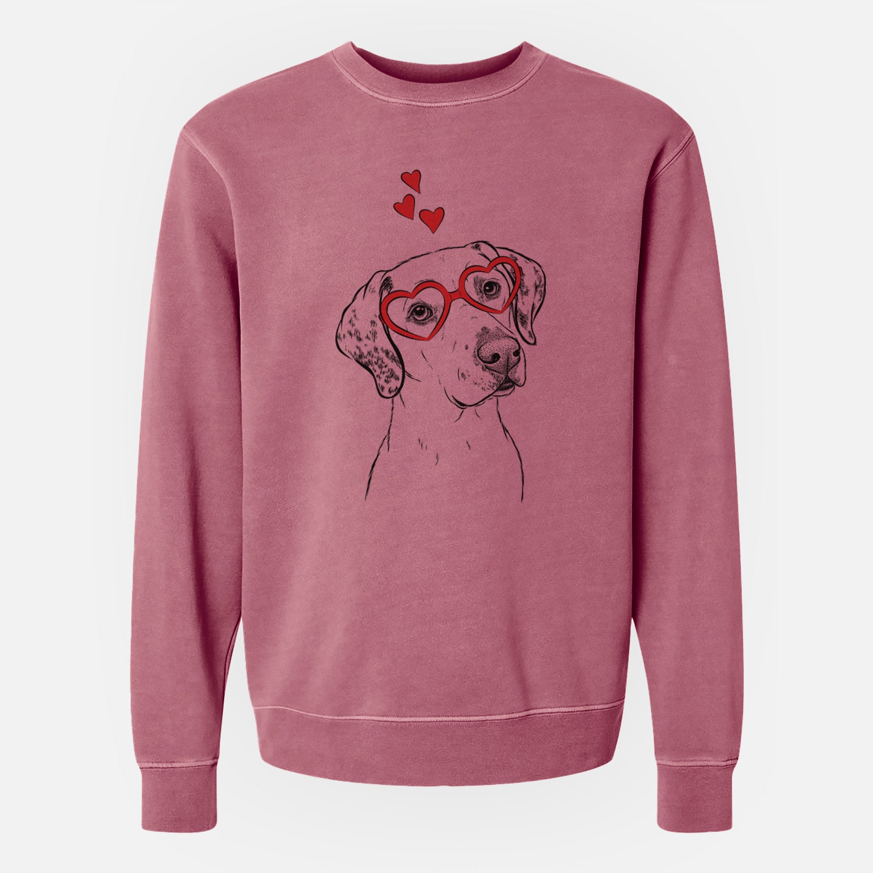 Valentine Lucky the Dalmatian - Unisex Pigment Dyed Crew Sweatshirt