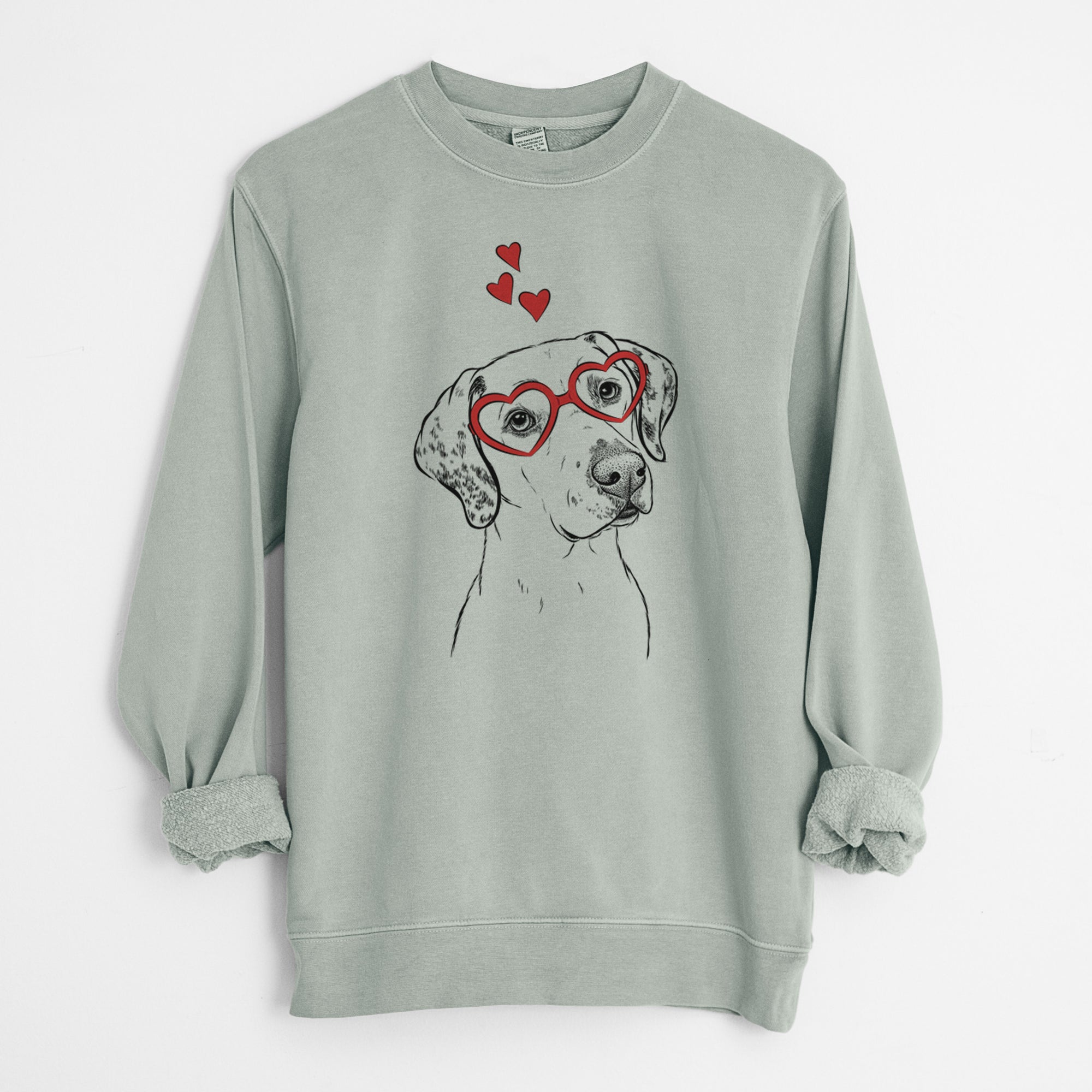 Valentine Lucky the Dalmatian - Unisex Pigment Dyed Crew Sweatshirt