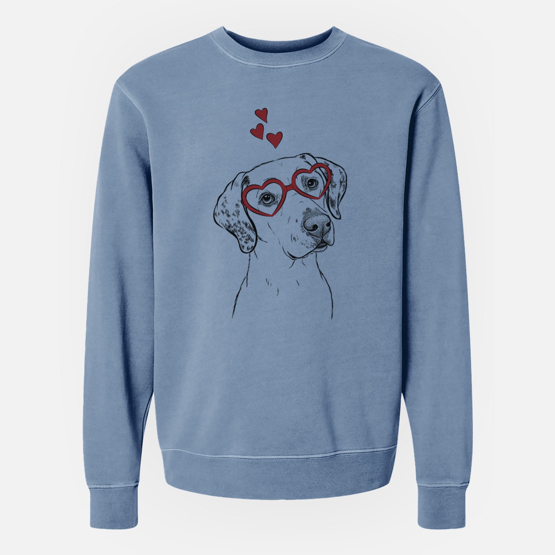 Valentine Lucky the Dalmatian - Unisex Pigment Dyed Crew Sweatshirt