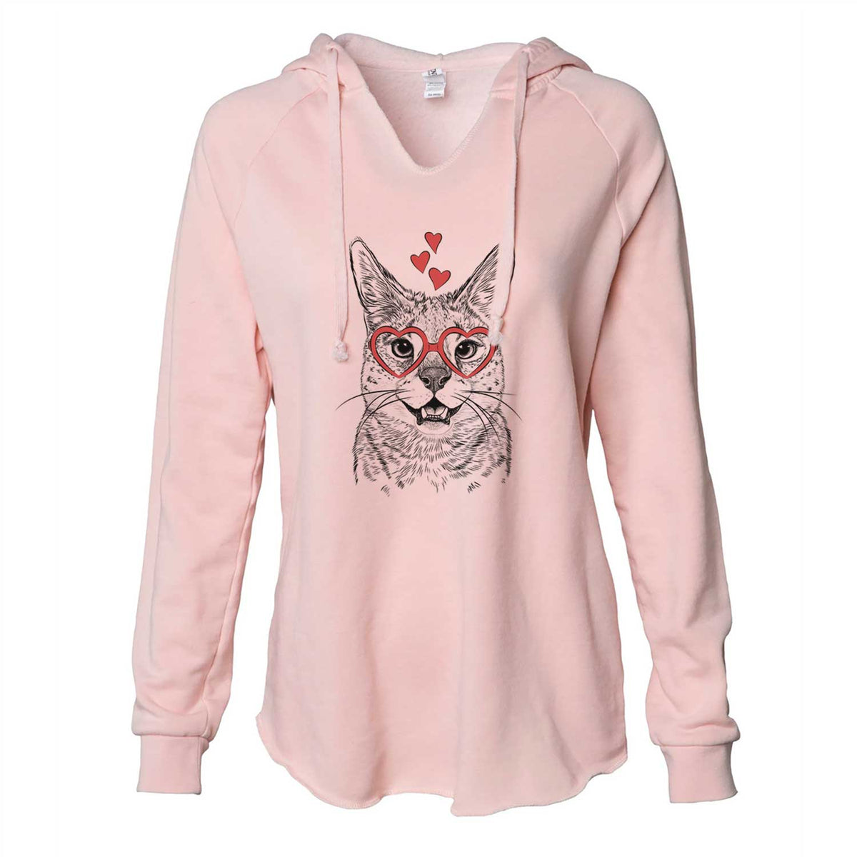 Valentine Lucky the Serval Cat - Cali Wave Hooded Sweatshirt