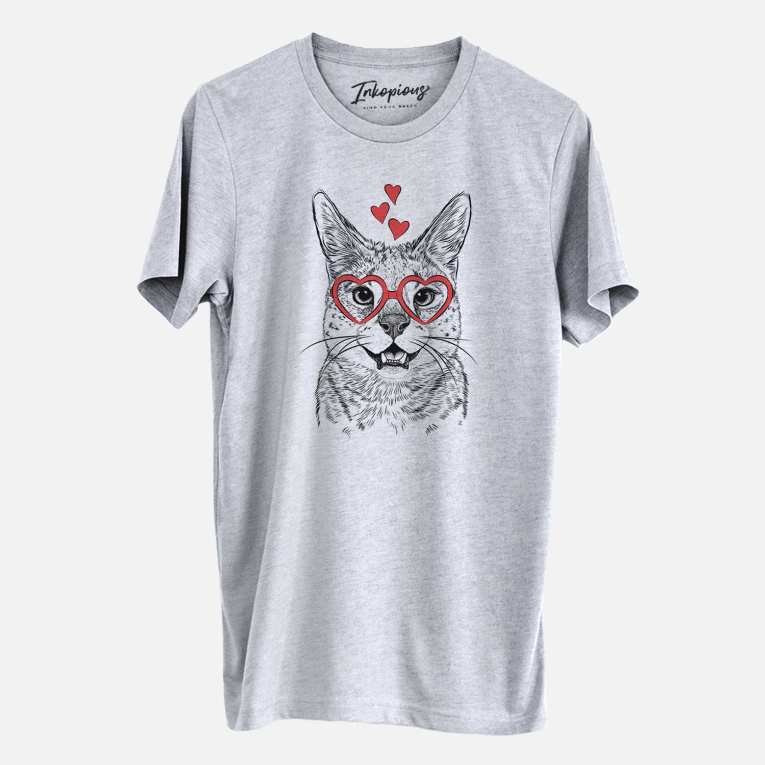 Valentine Lucky the Serval Cat - Unisex Crewneck