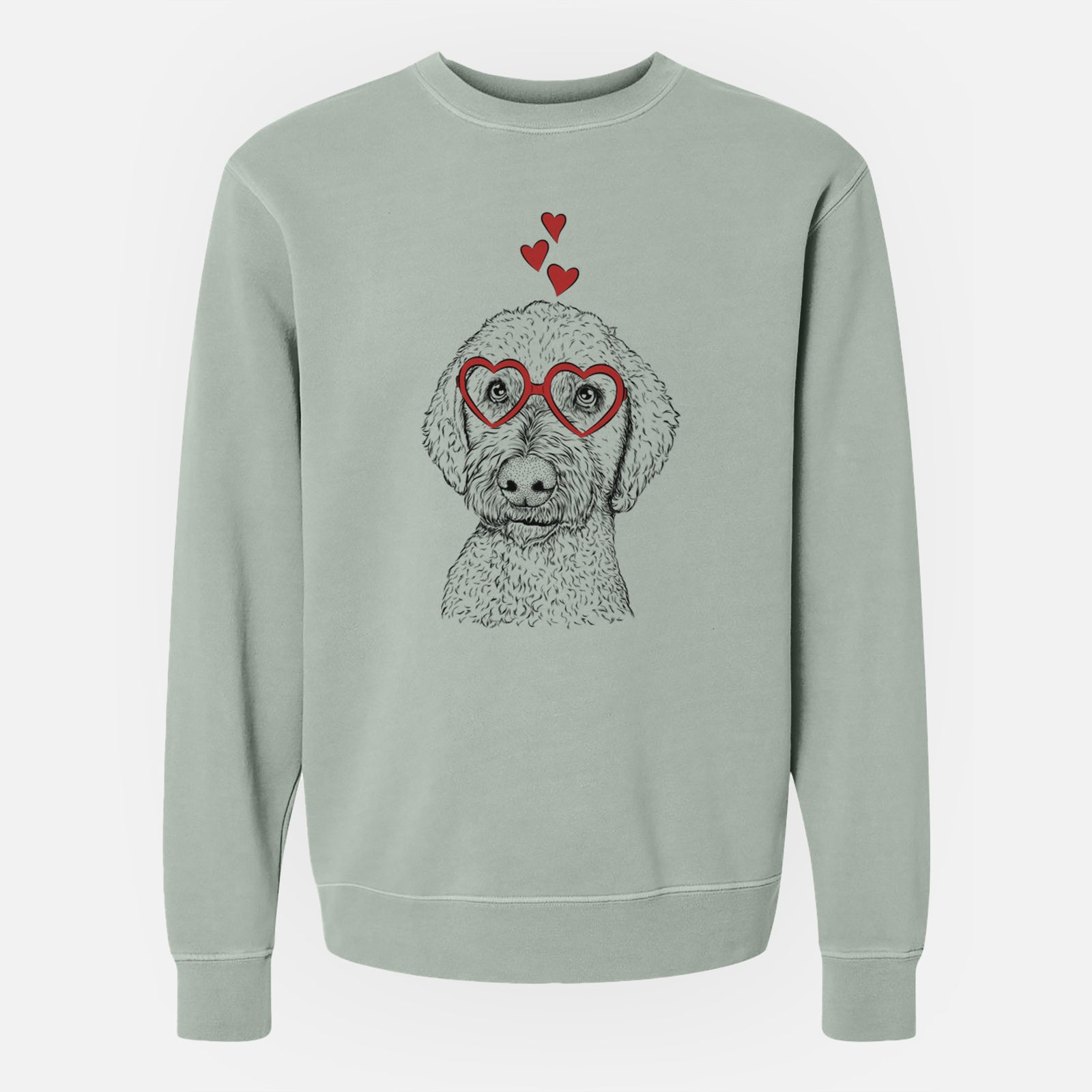 Valentine Lucy Boo the Goldendoodle - Unisex Pigment Dyed Crew Sweatshirt
