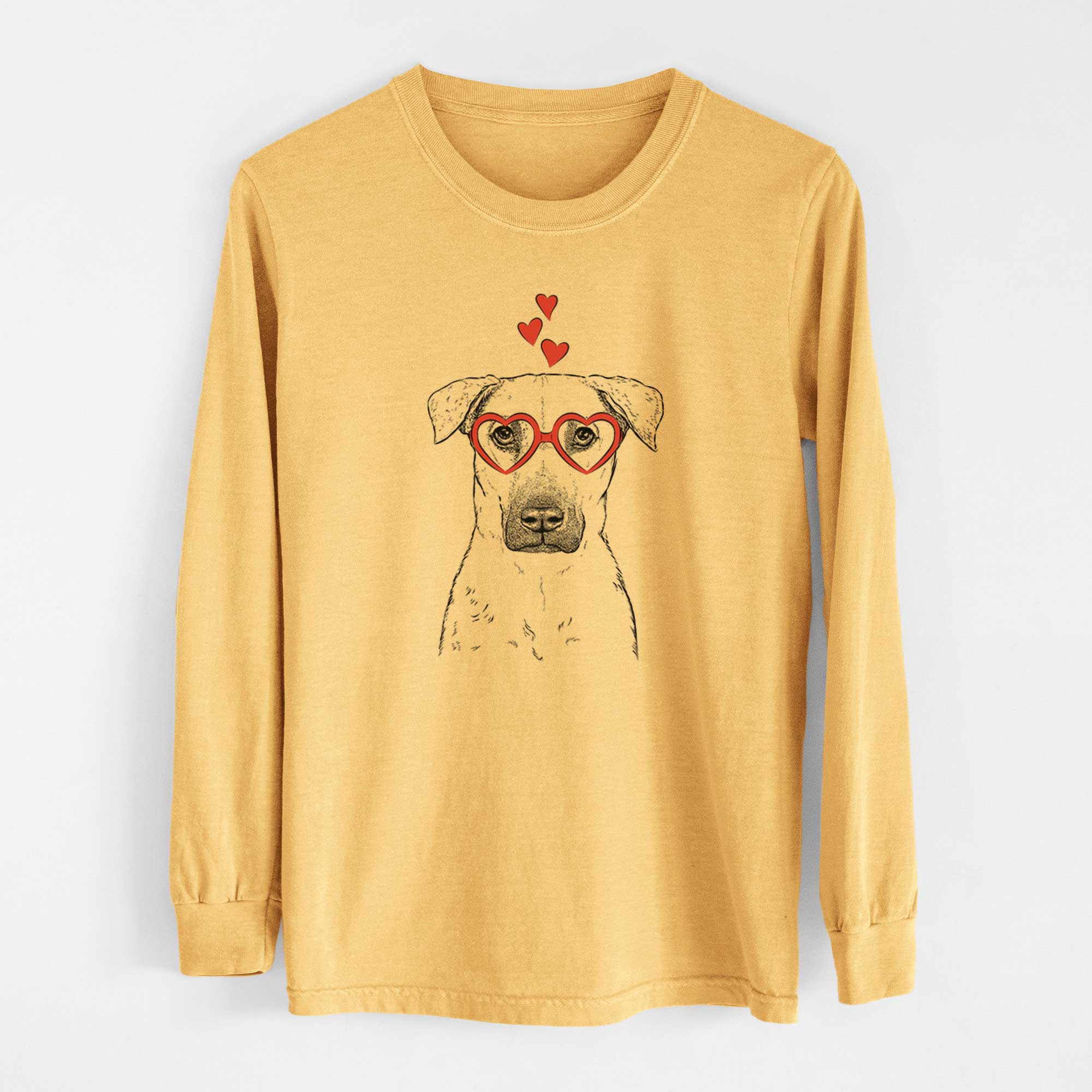 Valentine Luna the Black Mouth Cur - Heavyweight 100% Cotton Long Sleeve