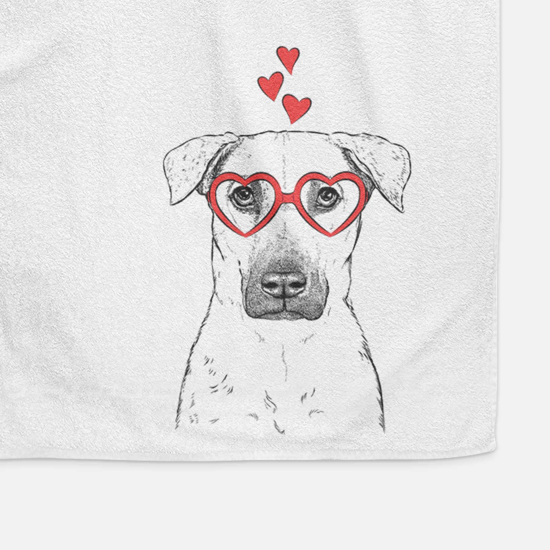 Luna the Black Mouth Cur Decorative Hand Towel