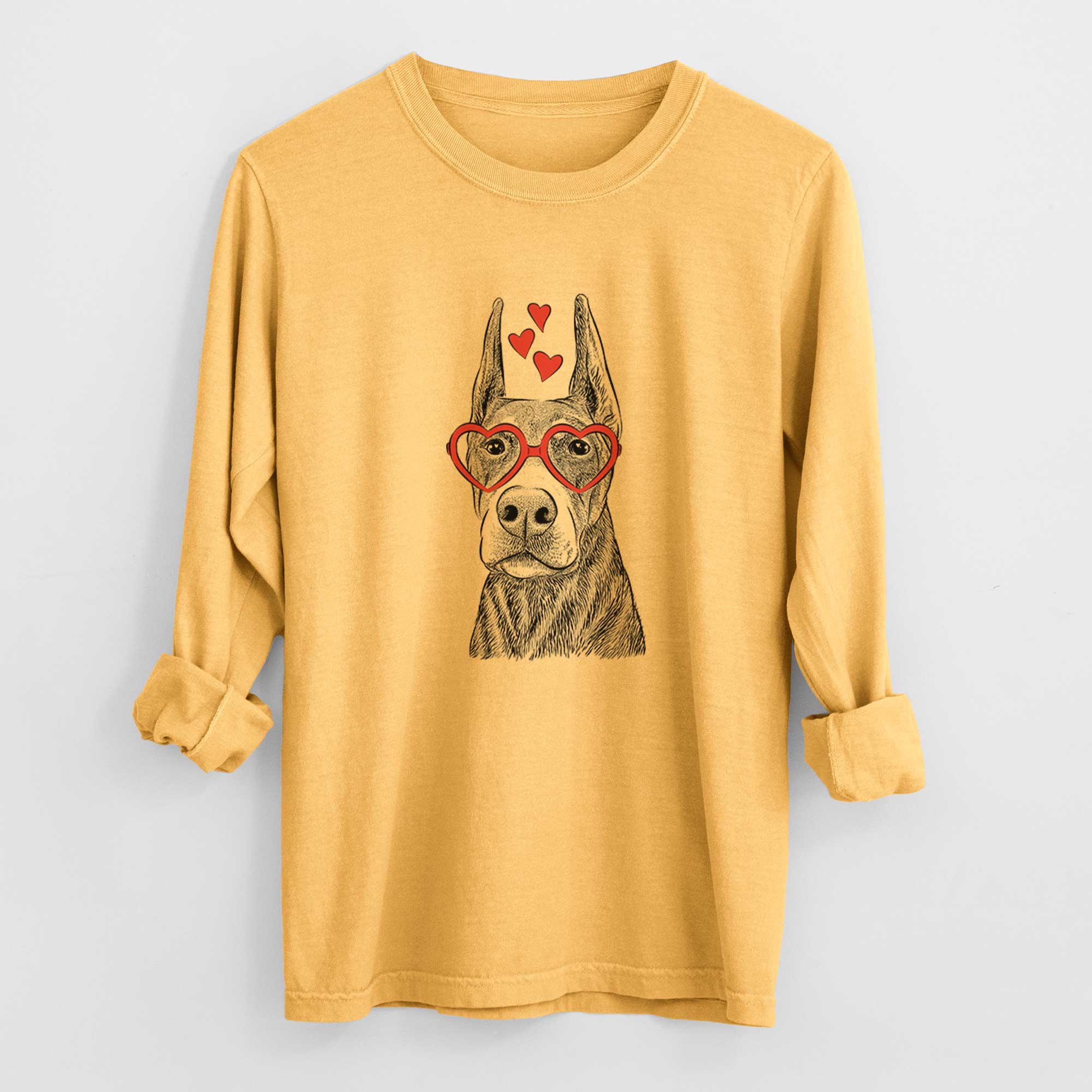 Valentine Luna the Doberman Pinscher - Heavyweight 100% Cotton Long Sleeve