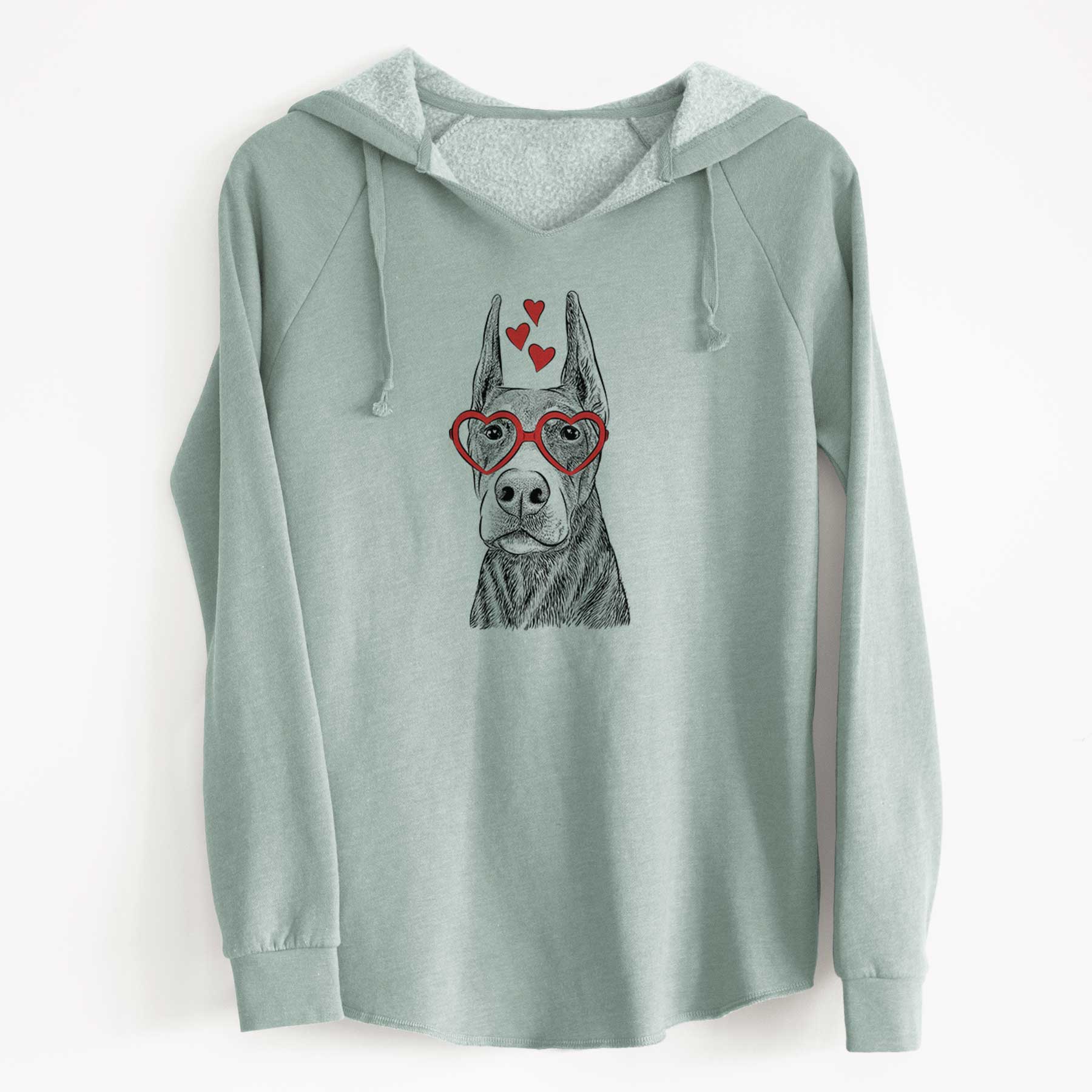 Valentine Luna the Doberman Pinscher - Cali Wave Hooded Sweatshirt