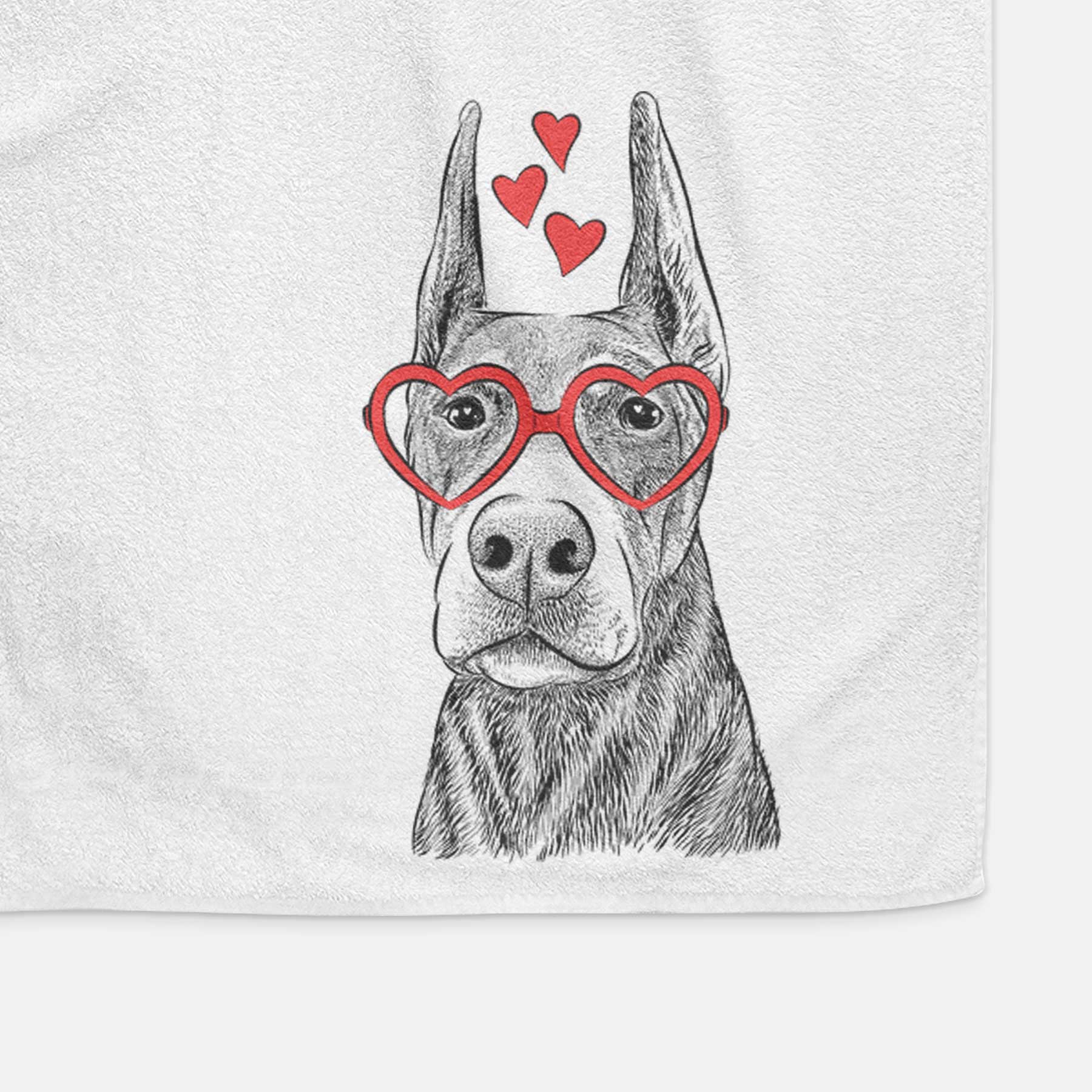 Luna the Doberman Pinscher Decorative Hand Towel