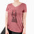 Valentine Luna the Doberman Pinscher - Women's V-neck Shirt