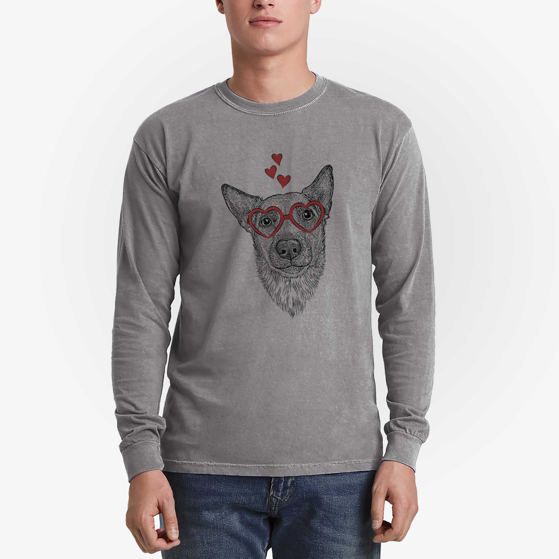 Valentine Luna the Shepherd Mix - Heavyweight 100% Cotton Long Sleeve