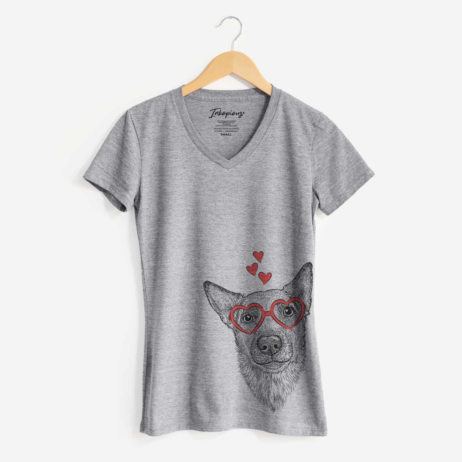 Valentine Luna the Shepherd Mix - Women's V-neck Shirt